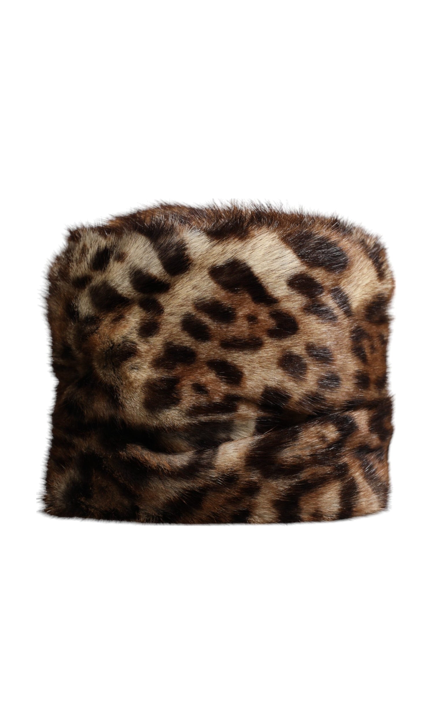 Dolce & Gabbana Brown Leopard Faux Fur Women Bucket Hat Glam Steals