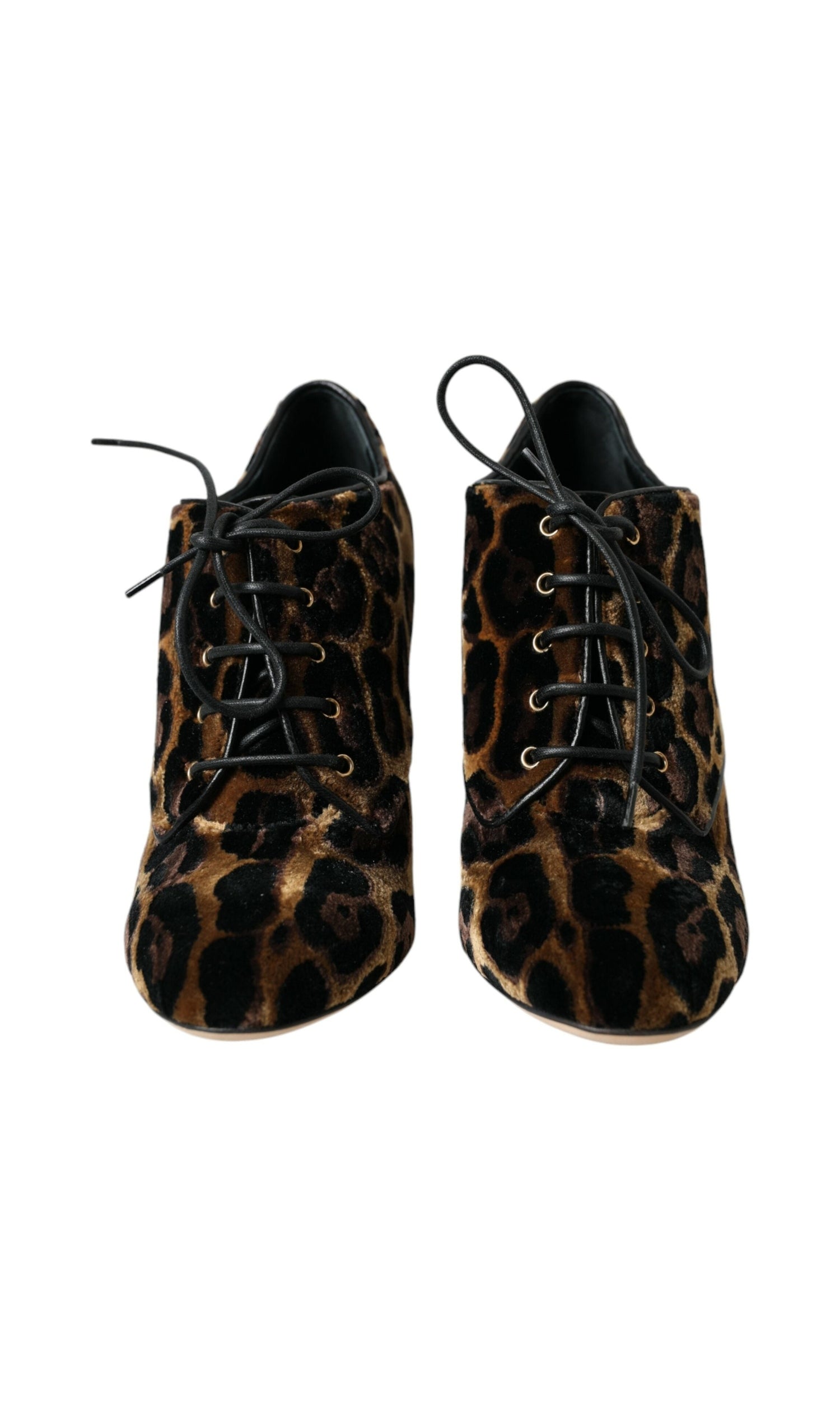 Dolce & Gabbana Brown Leopard Hair Lace Up Booties Shoes Glam Steals