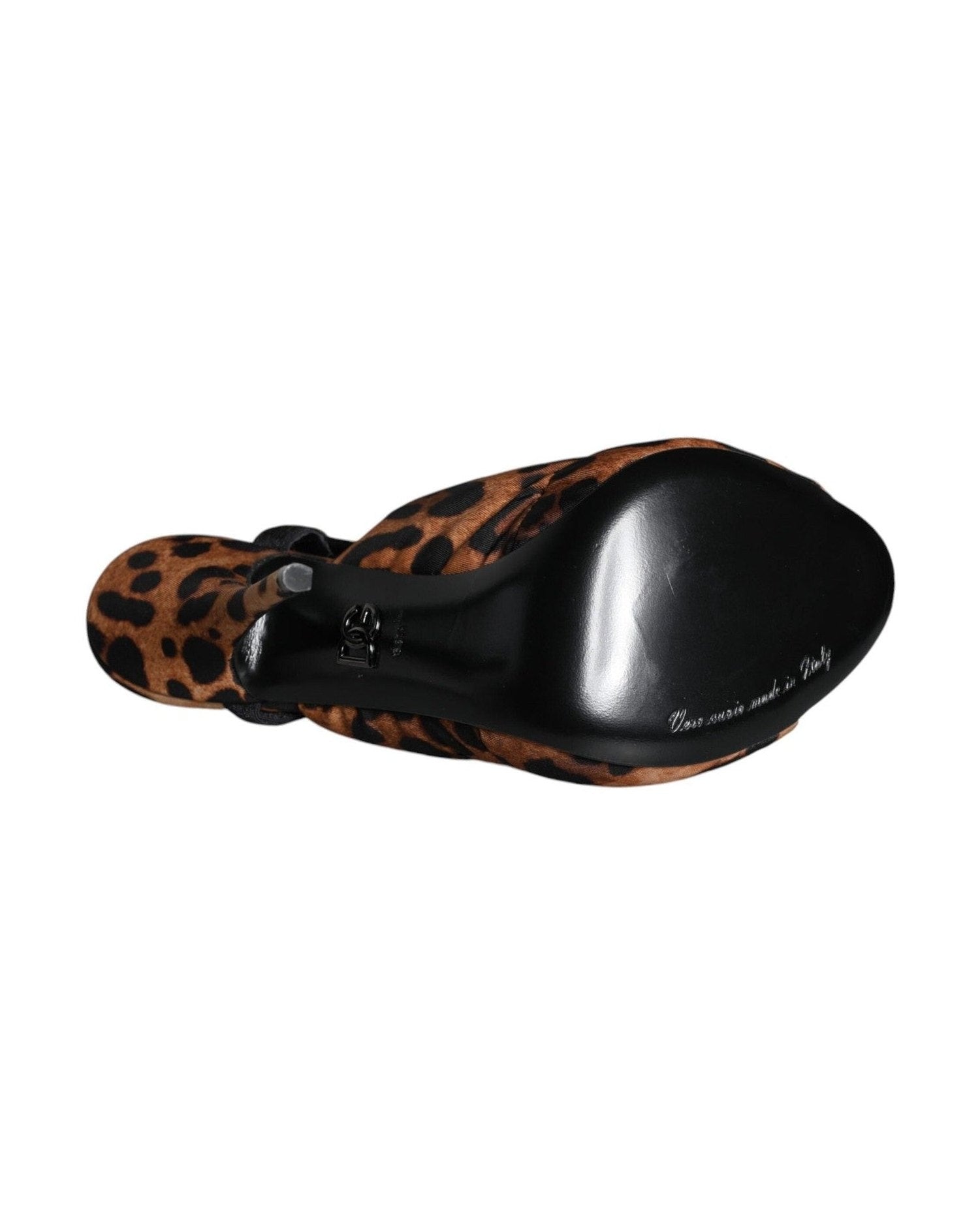 Dolce & Gabbana Brown Leopard Keira Slingback Sandals Shoes Heels