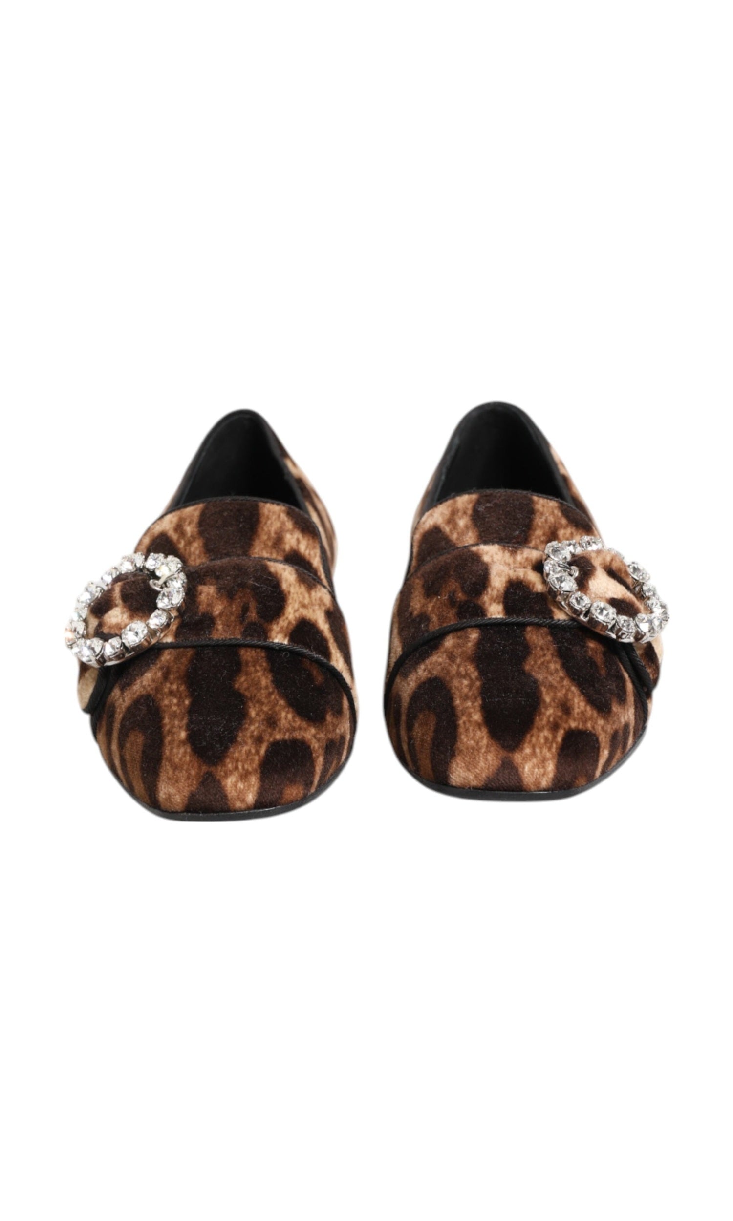 Dolce & Gabbana Brown Leopard Print Crystals Loafers Flats Shoes Glam Steals