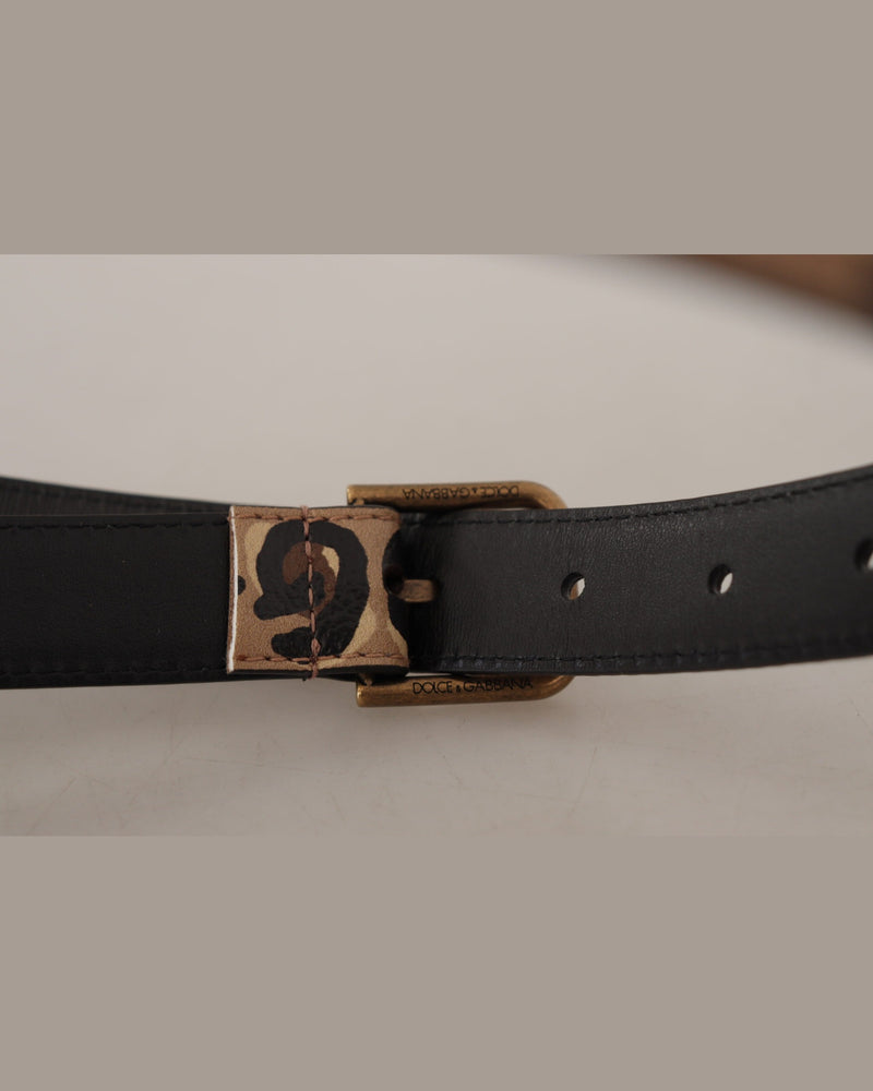Dolce & Gabbana Brown Leopard Print Vintage Metal Waist Buckle Belt Glam Steals