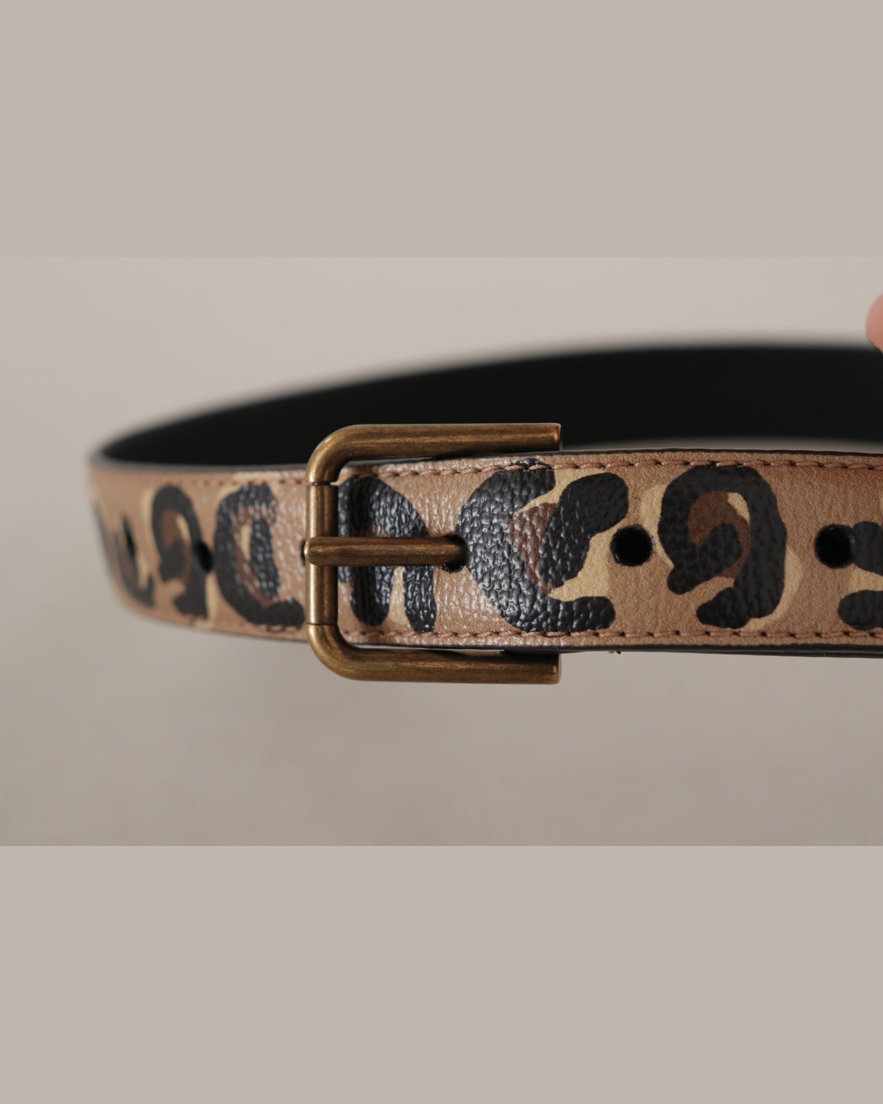 Dolce & Gabbana Brown Leopard Print Vintage Metal Waist Buckle Belt Glam Steals