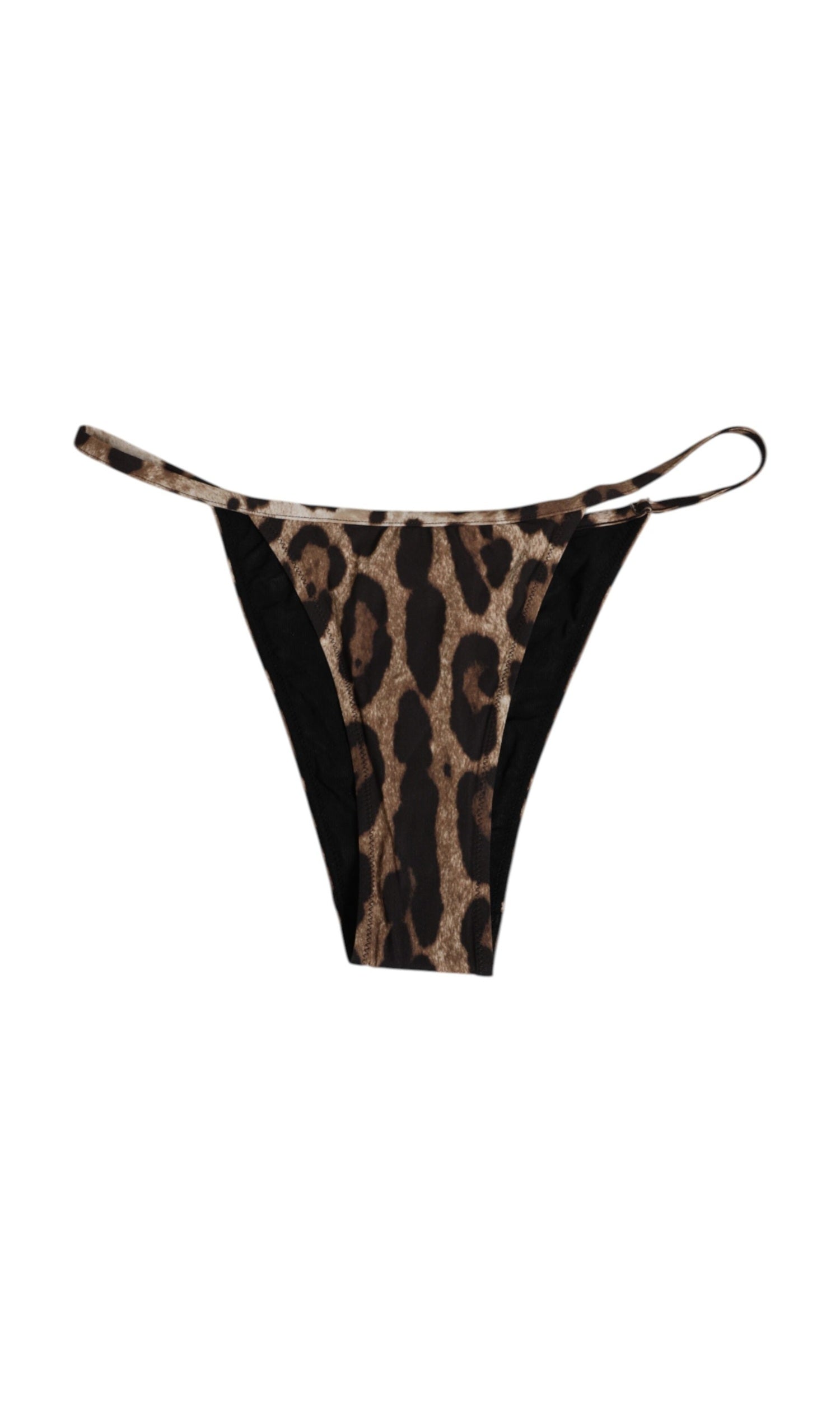 Dolce & Gabbana Brown Leopard Triangle Tanga Panty Underwear Glam Steals