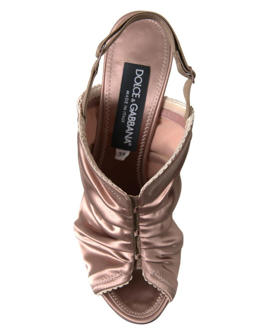 Dolce & Gabbana Brown Light Slingback Corset Style Fastening Stiletto Heels Heels