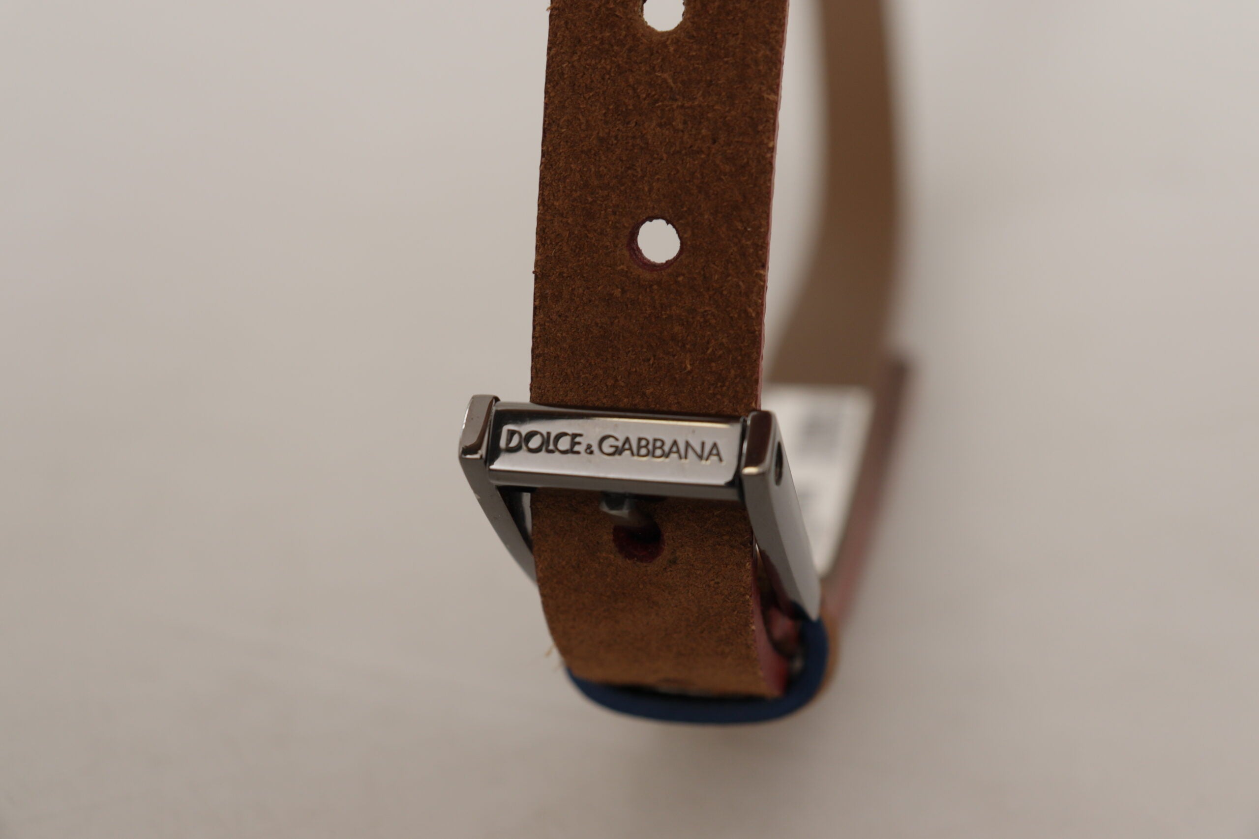 Dolce & Gabbana Brown Logo Engraved Metal Waist Buckle Belt Glam Steals