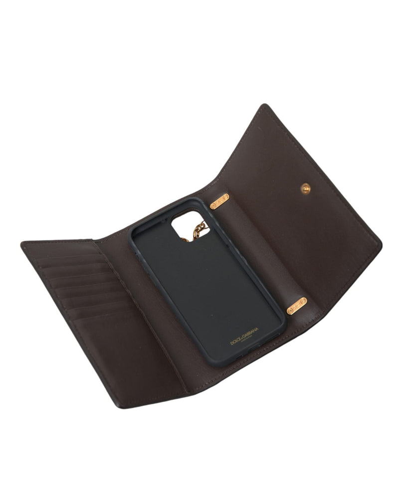 Dolce & Gabbana Brown Leather Python Crossbody Phone Bag Cross Body Bags