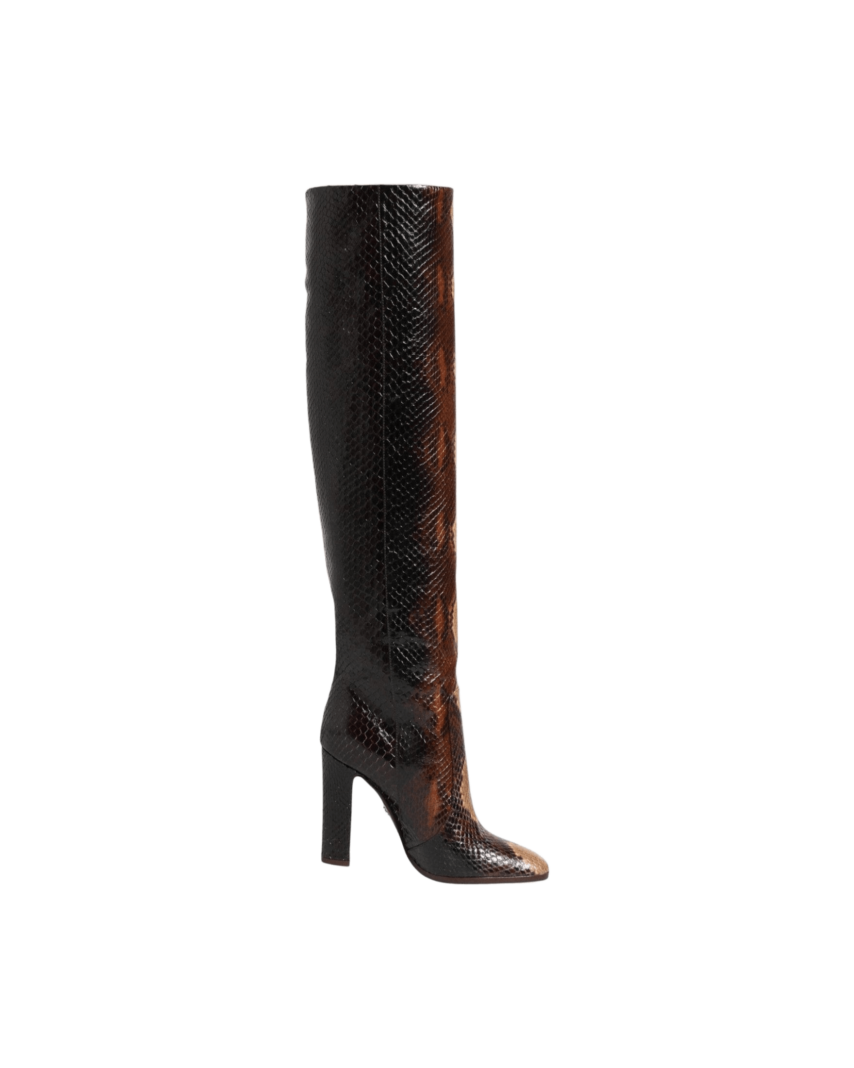 Dolce & Gabbana Brown Python Snakeskin Print Riding Boots Shoes Glam Steals