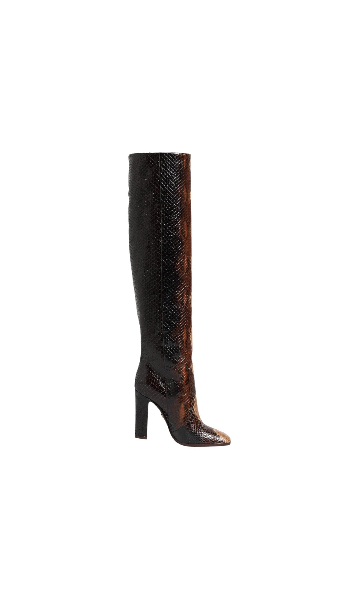 Dolce & Gabbana Brown Python Snakeskin Print Riding Boots Shoes Glam Steals