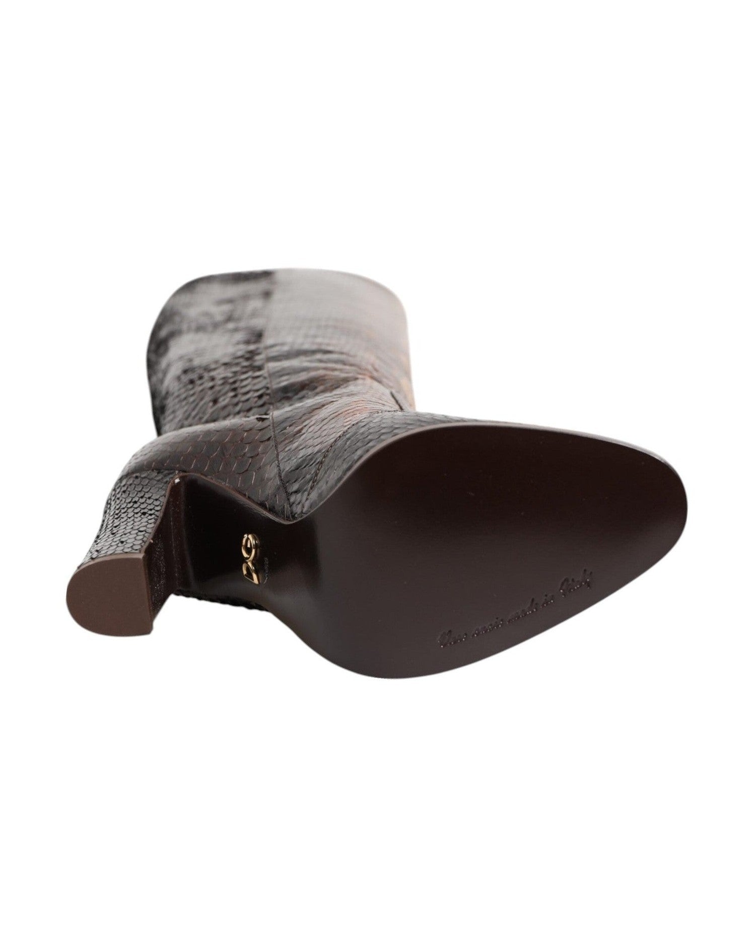 Dolce & Gabbana Brown Python Snakeskin Print Riding Boots Shoes Glam Steals