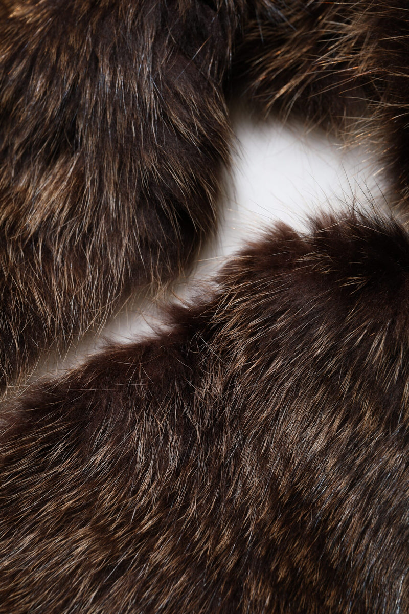 Dolce & Gabbana Brown Raccoon Fur Neck Warmer Winter Scarf Glam Steals