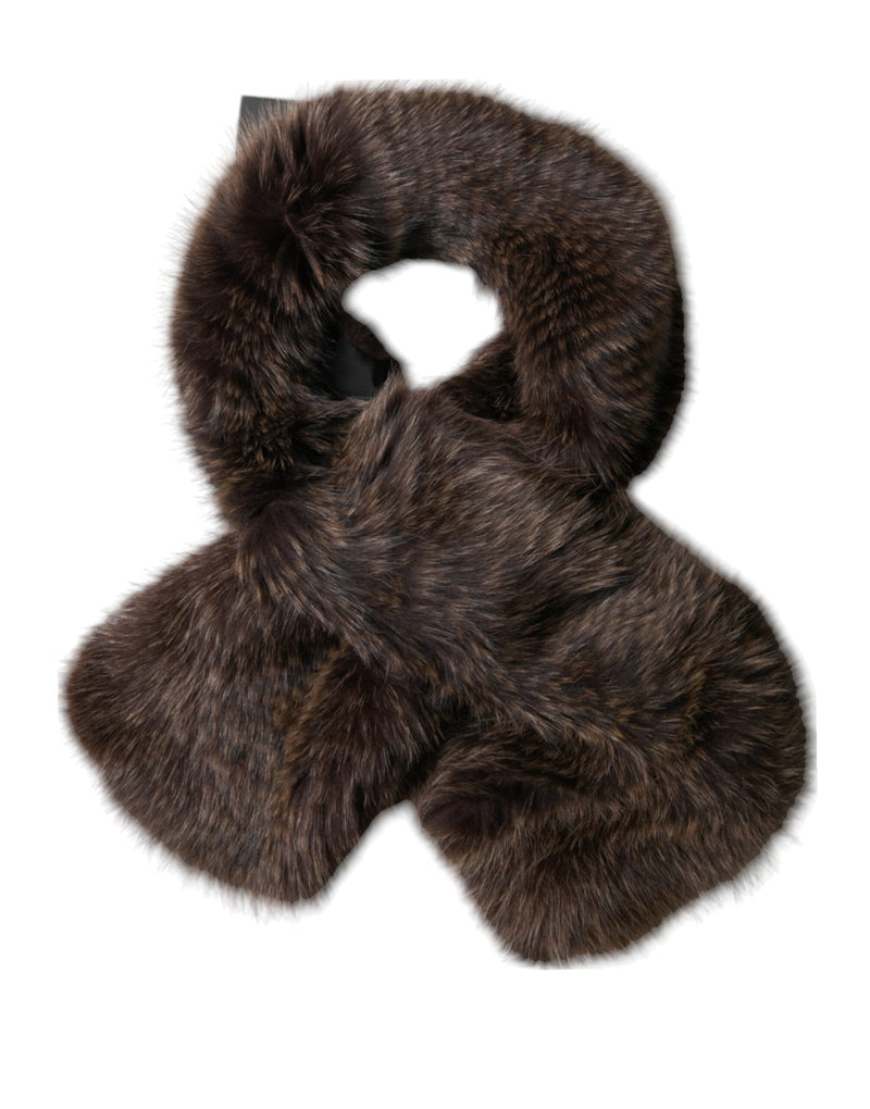 Dolce & Gabbana Brown Raccoon Fur Neck Warmer Winter Scarf Glam Steals