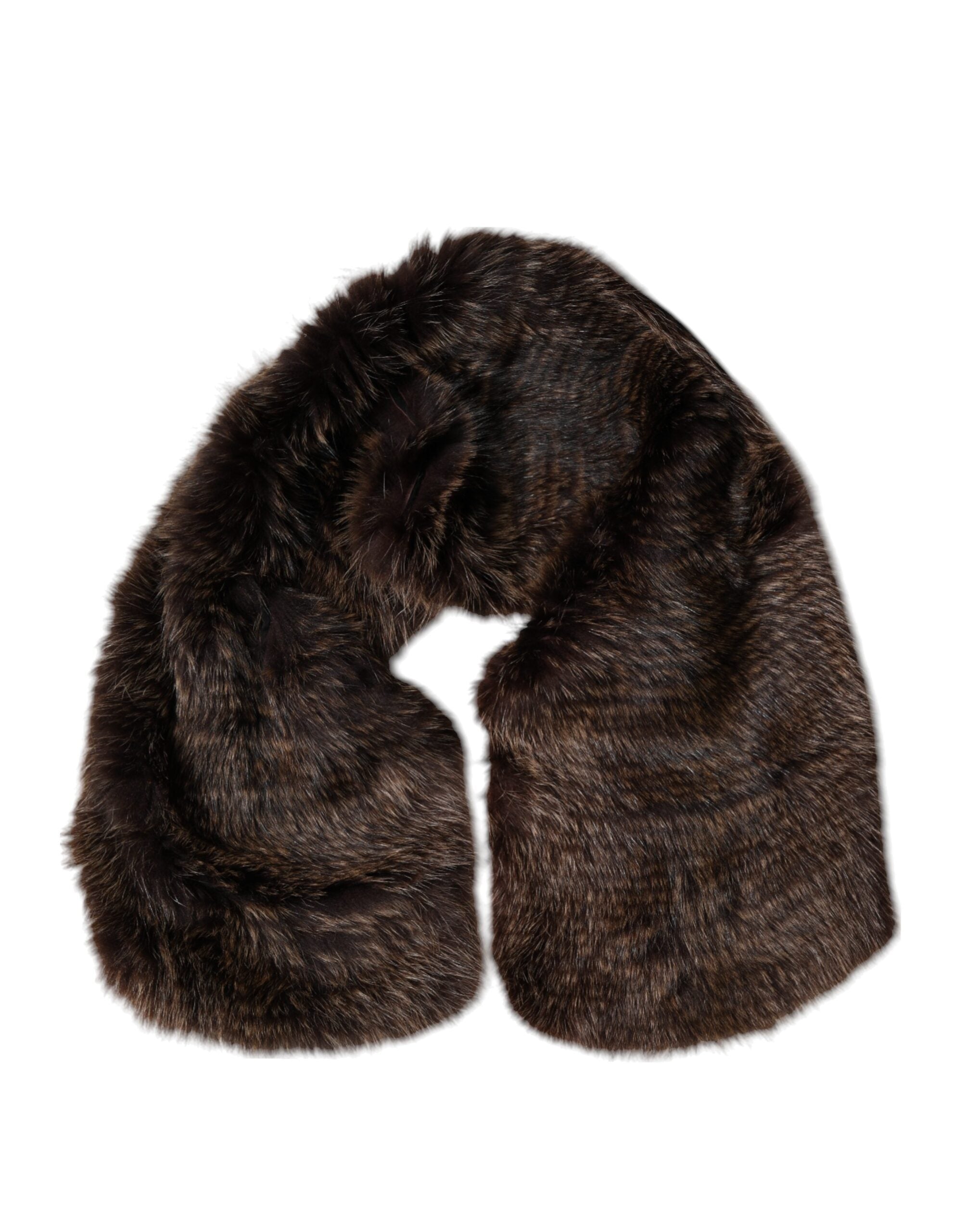 Dolce & Gabbana Brown Raccoon Fur Neck Warmer Winter Scarf Glam Steals