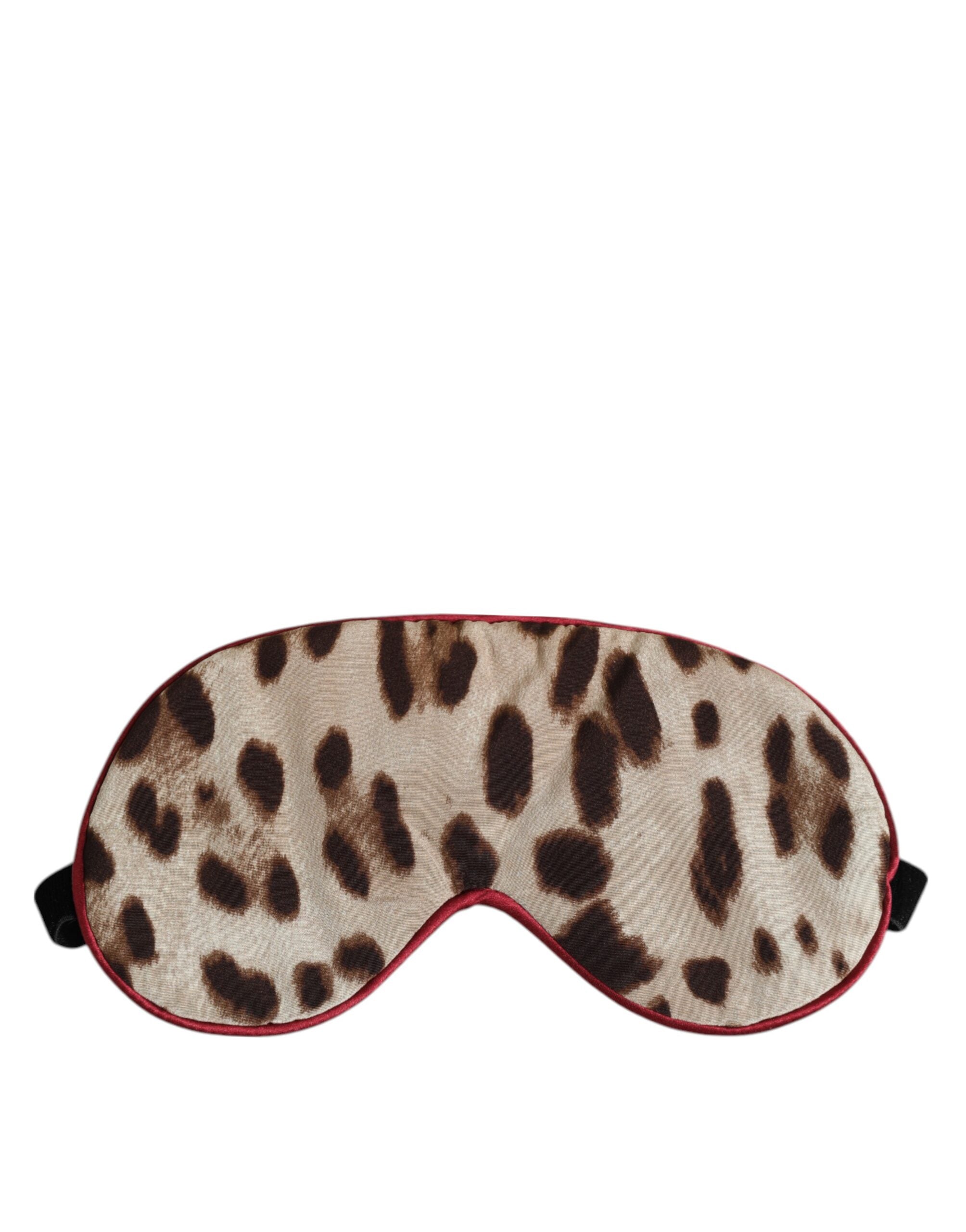 Dolce & Gabbana Brown Silk Leopard Print Women Accessory Sleep Eye Mask Glam Steals