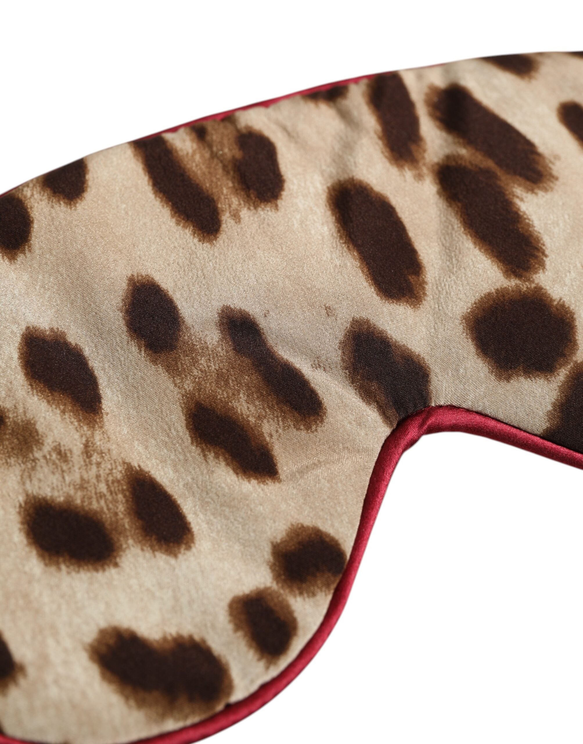Dolce & Gabbana Brown Silk Leopard Print Women Accessory Sleep Eye Mask Glam Steals