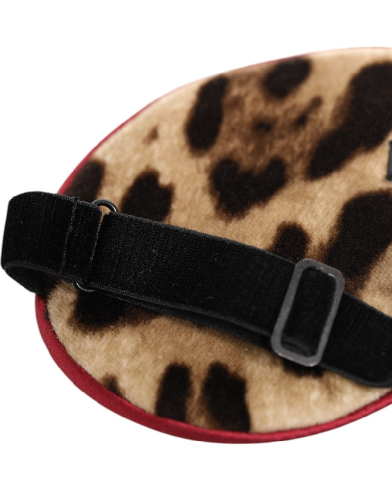 Dolce & Gabbana Brown Silk Leopard Print Women Accessory Sleep Eye Mask Glam Steals
