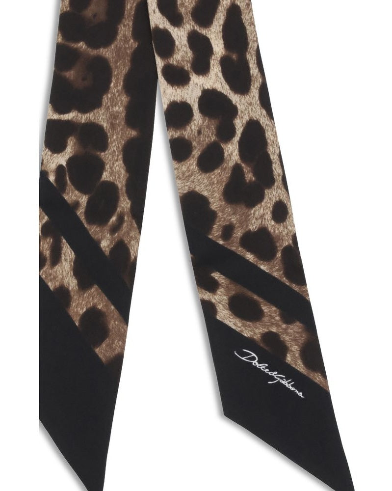 Dolce & Gabbana Brown Silk Scarf Glam Steals