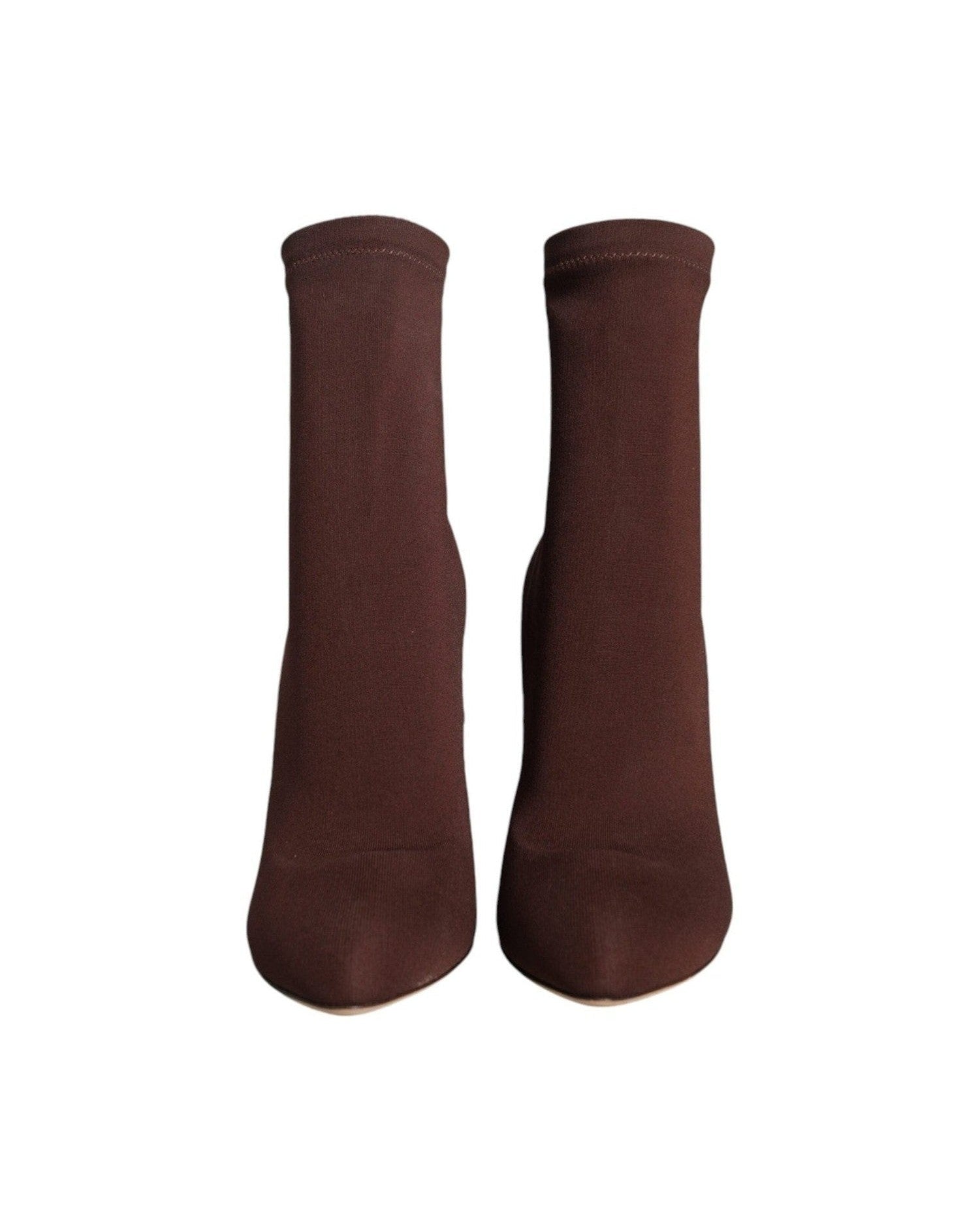 Dolce & Gabbana Brown Stiletto Heels Socks Ankle Boots Shoes Glam Steals