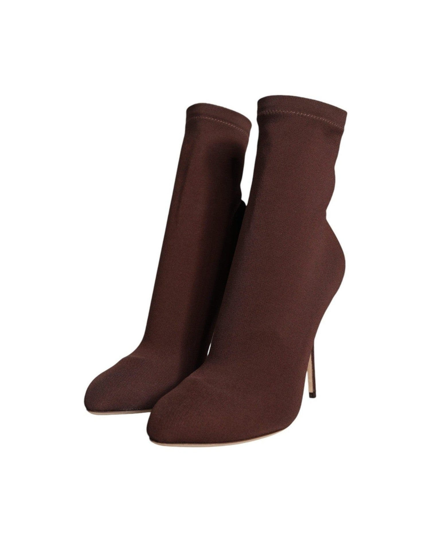 Dolce & Gabbana Brown Stiletto Heels Socks Ankle Boots Shoes Glam Steals