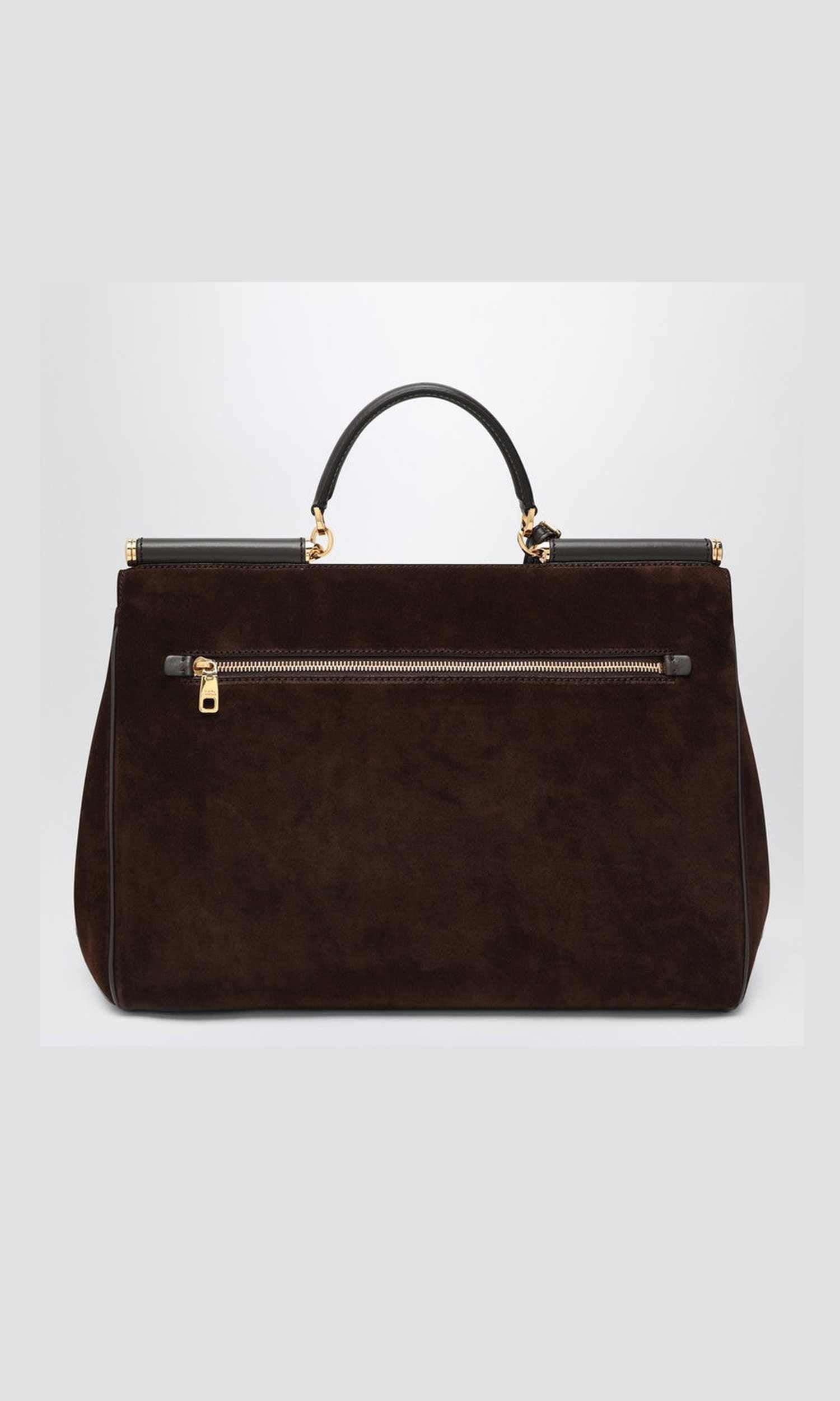 Dolce & Gabbana Brown Suede Dolce&gabbana Ebony Large Bag My Sicily Glam Steals
