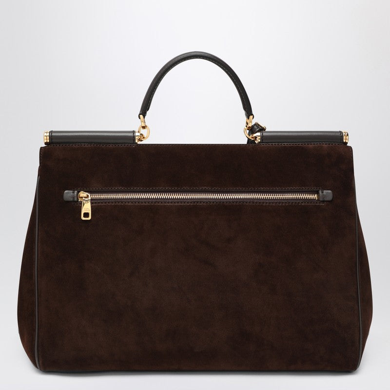 Dolce & Gabbana Brown Suede Dolce&gabbana Ebony Large Bag My Sicily Glam Steals