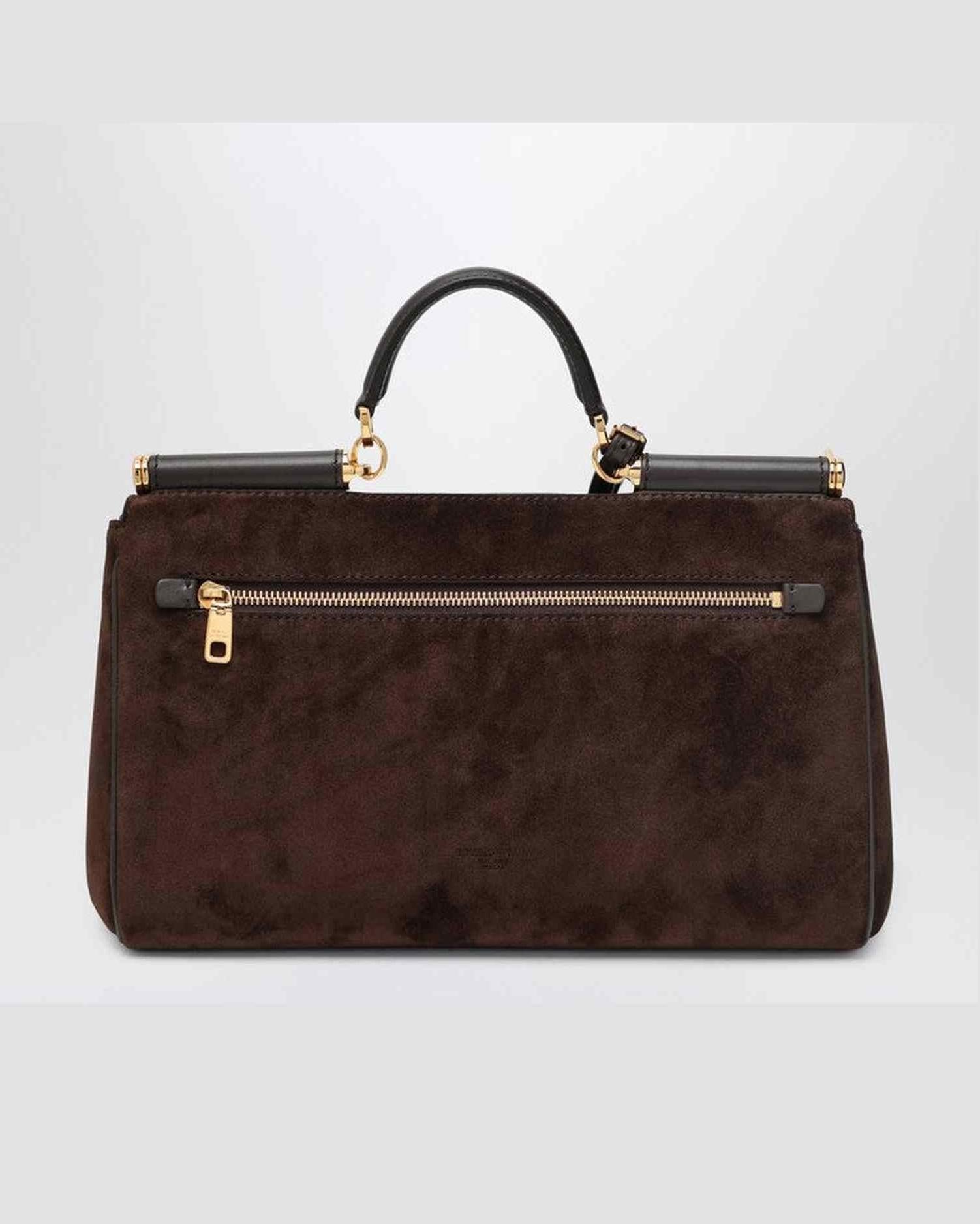 Dolce & Gabbana Brown Suede Dolce&gabbana Leather Bag My Sicily Glam Steals