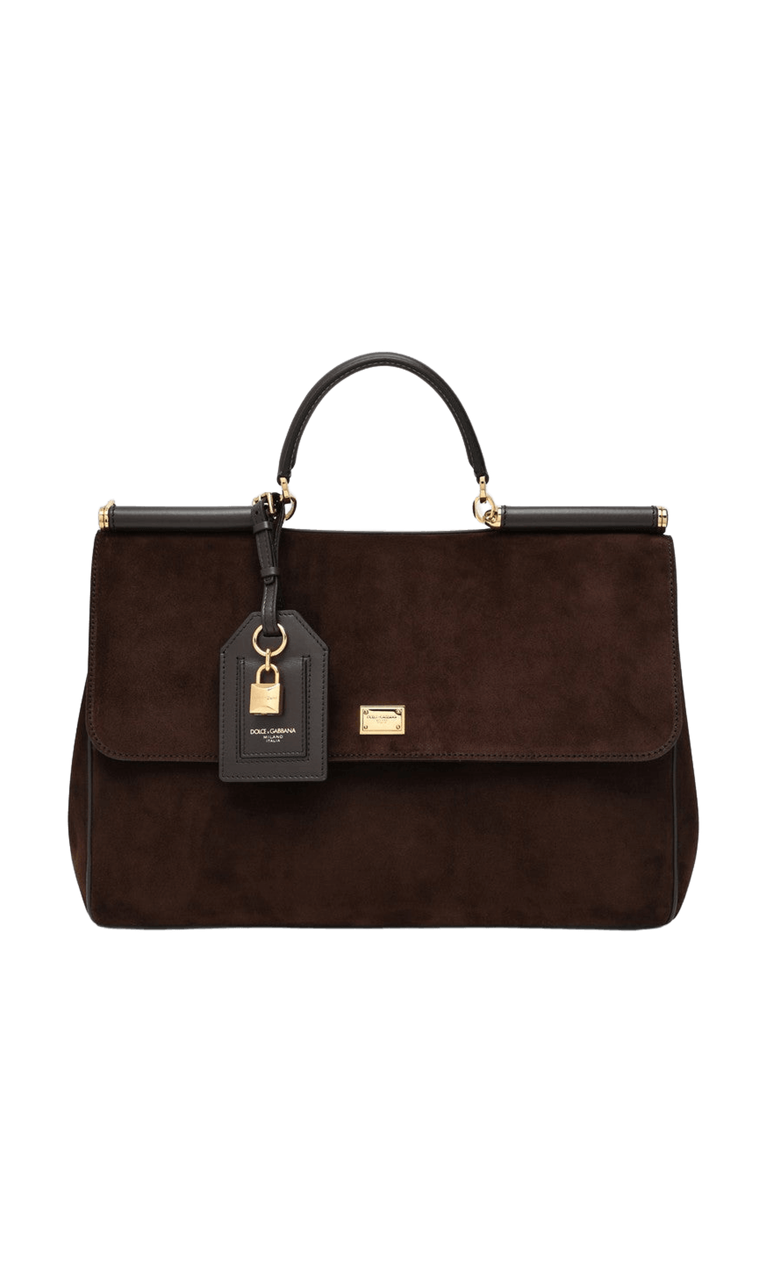 Dolce & Gabbana Brown Suede Ebony Large Bag My Sicily Glam Steals