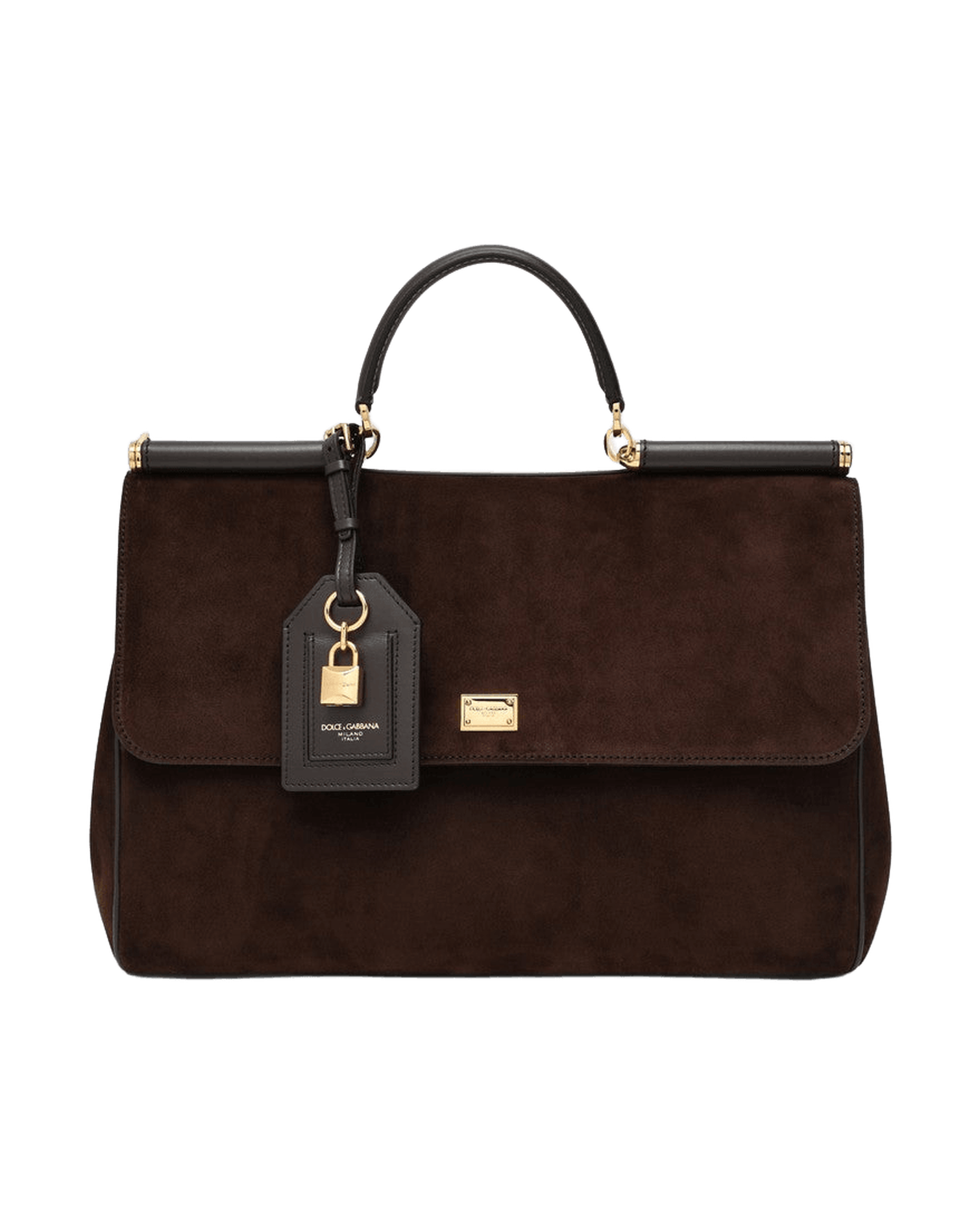 Dolce & Gabbana Brown Suede Ebony Large Bag My Sicily Glam Steals