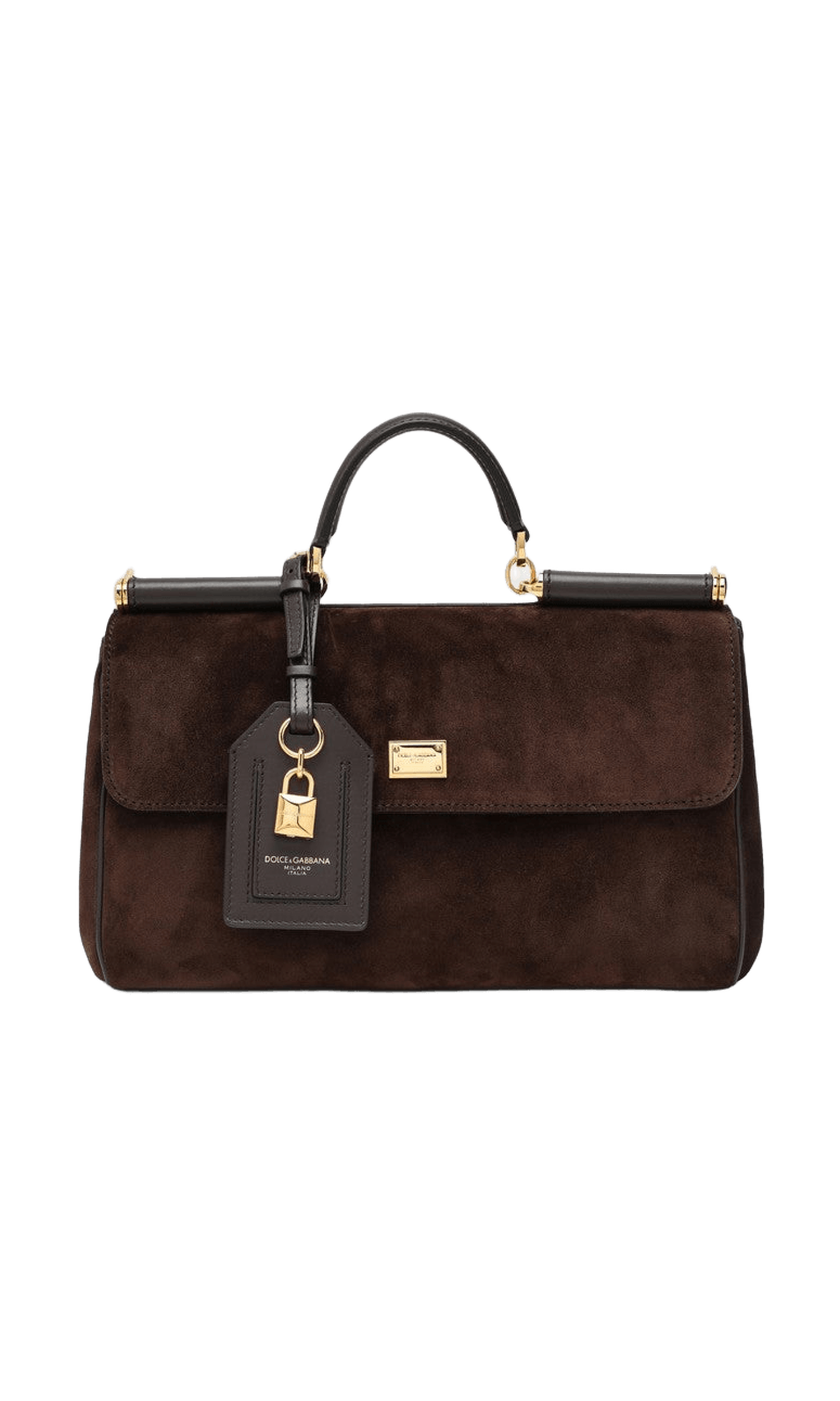 Dolce & Gabbana Brown Suede Leather Bag My Sicily Glam Steals