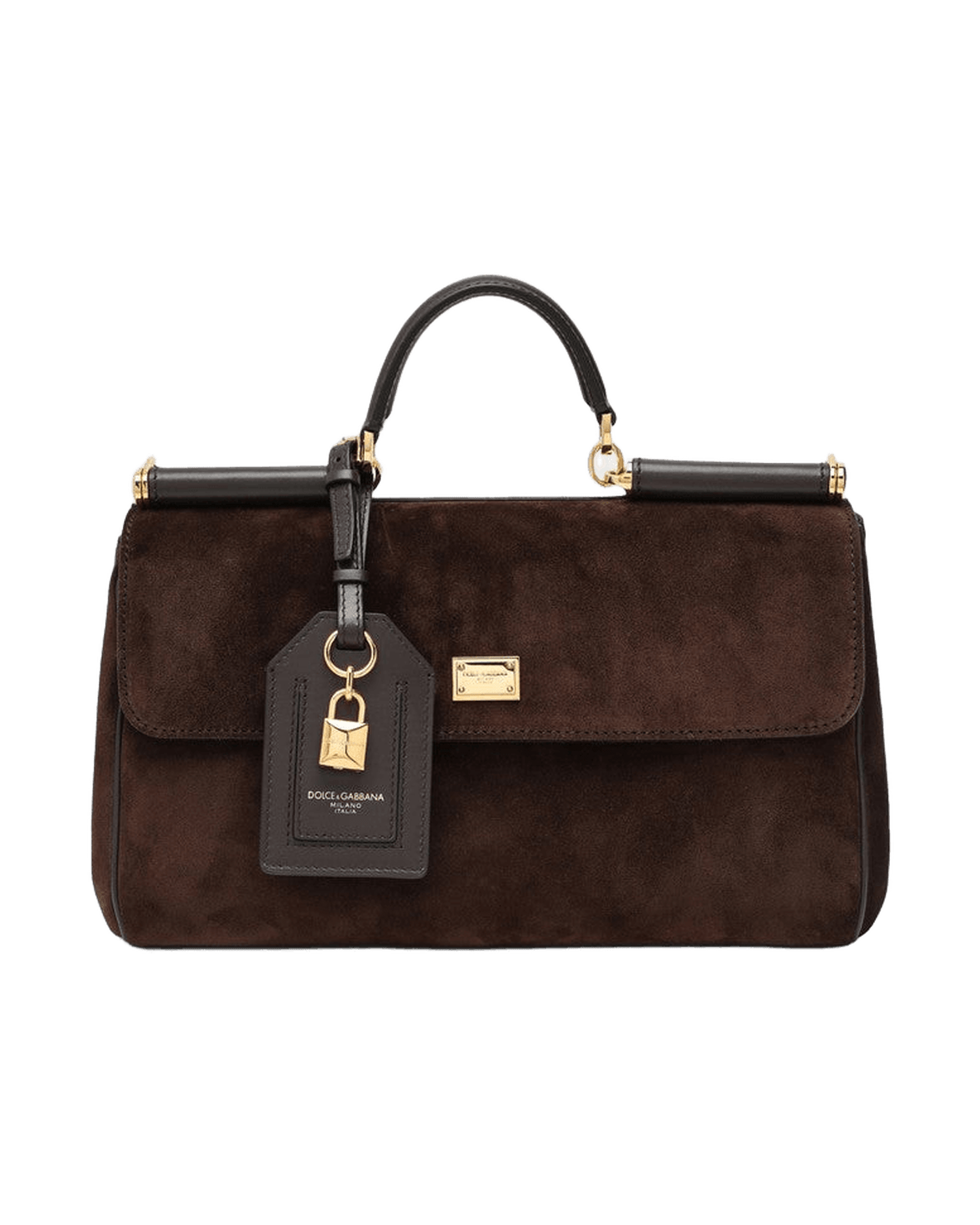 Dolce & Gabbana Brown Suede Leather Bag My Sicily Glam Steals
