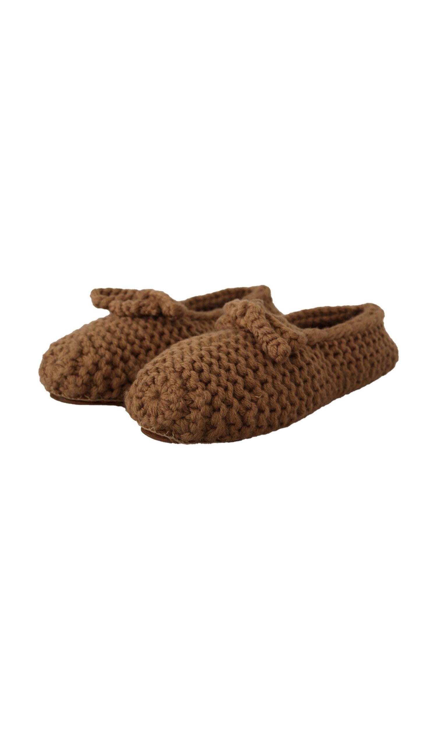 Dolce & Gabbana Brown Wool Elegant Knit Ballerina Flats Glam Steals