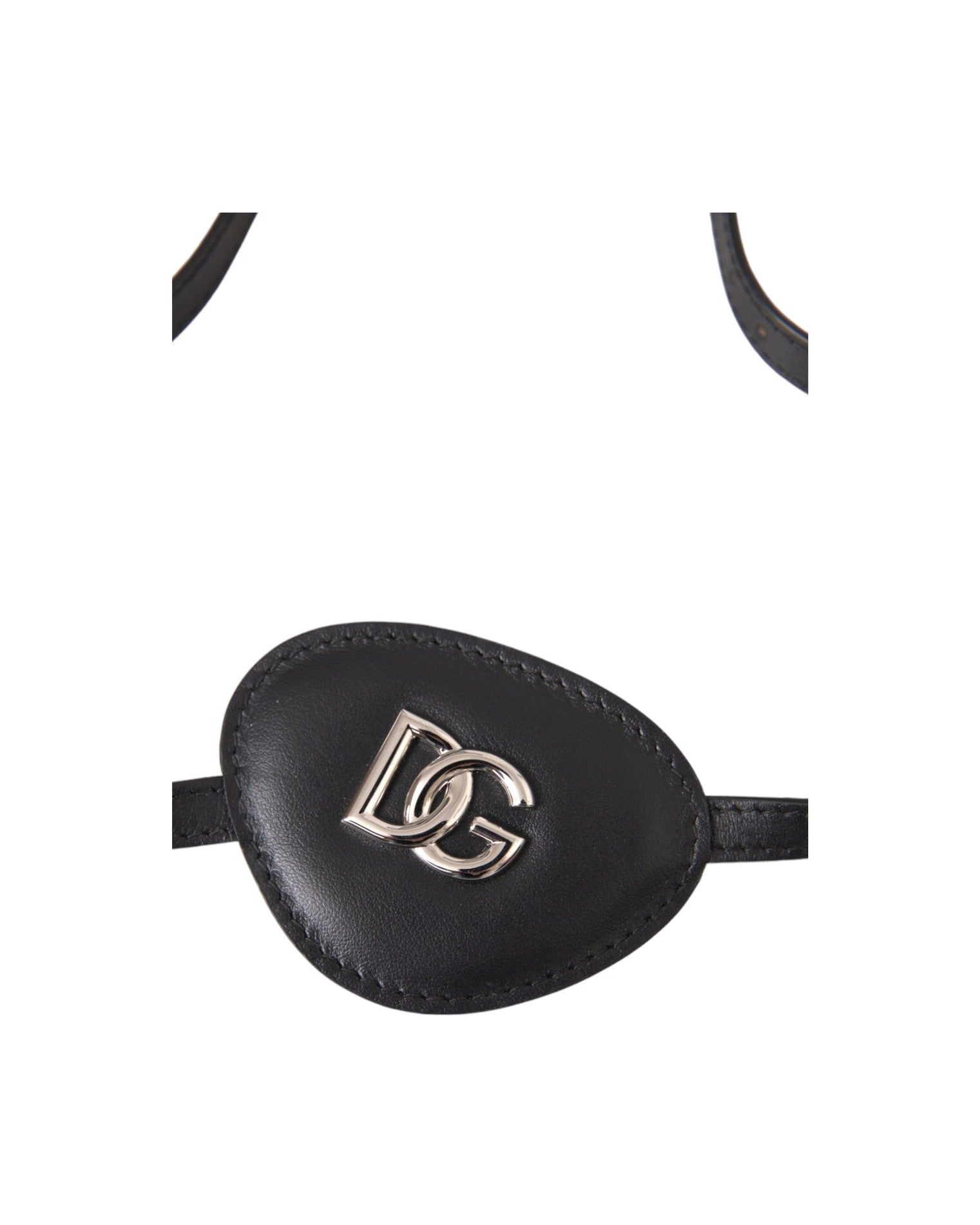 Dolce & Gabbana Calfskin Leather Metal Dg Logo Eye Black Patch Glam Steals