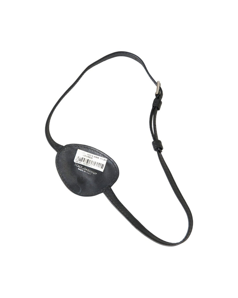 Dolce & Gabbana Calfskin Leather Metal Dg Logo Eye Black Patch Glam Steals