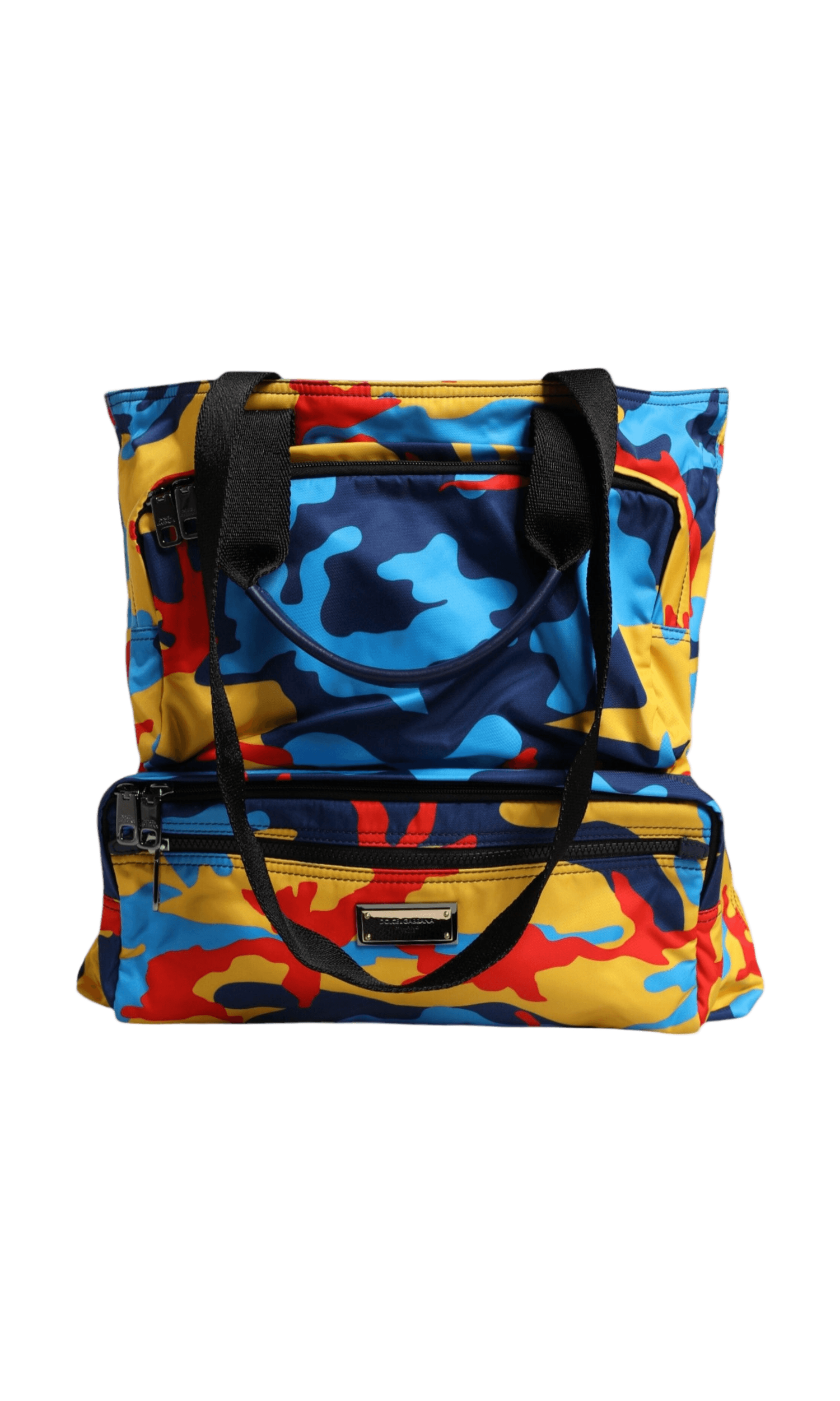 Dolce & Gabbana Camouflage Nylon Shopping Tote Multicolor Bag Glam Steals