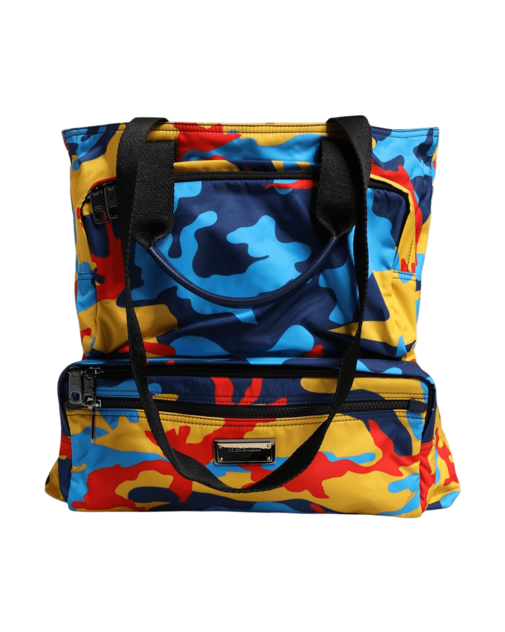 Dolce & Gabbana Camouflage Nylon Shopping Tote Multicolor Bag Glam Steals