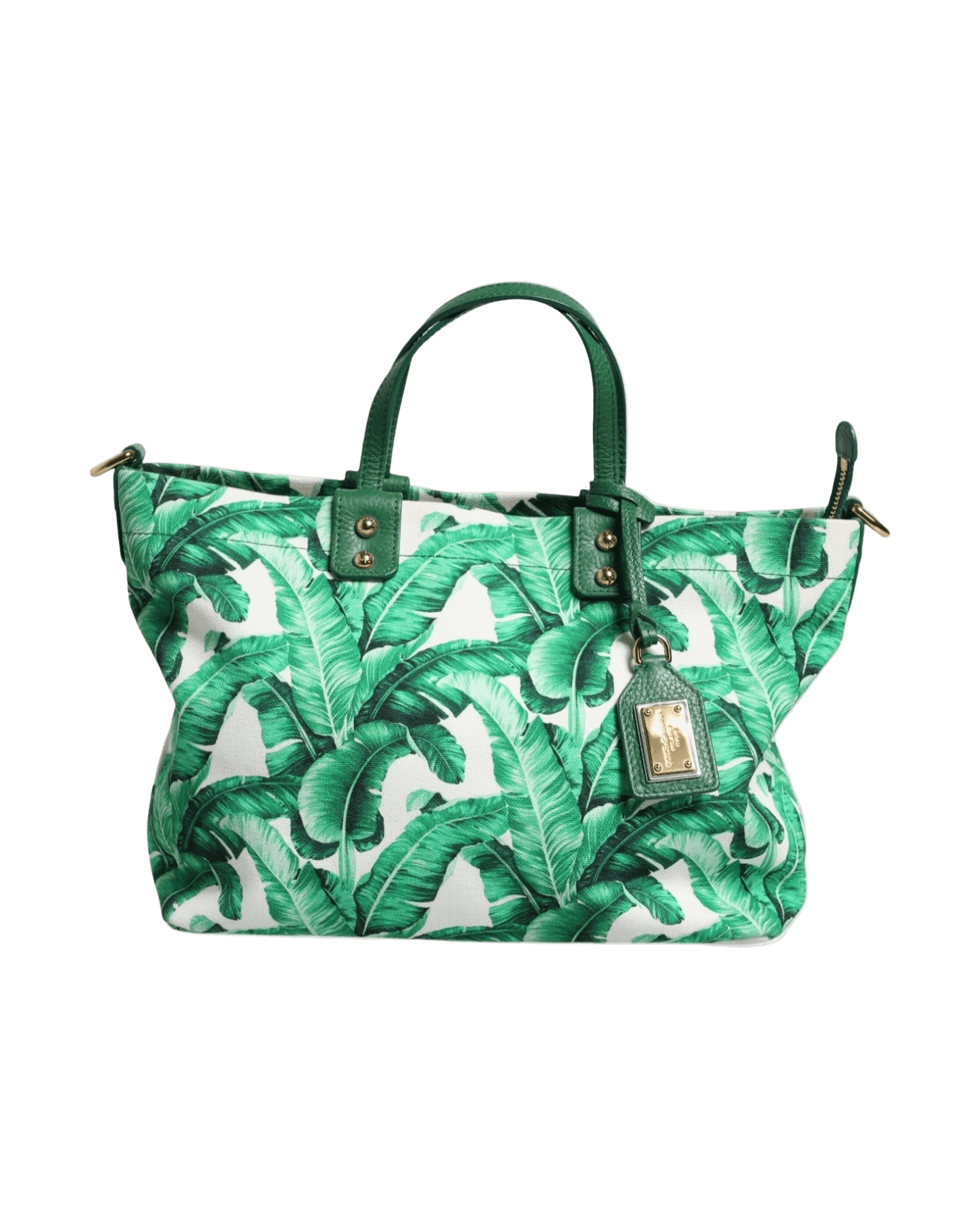 Dolce & Gabbana Canvas Botanical Garden Women Tote Green Bag Glam Steals