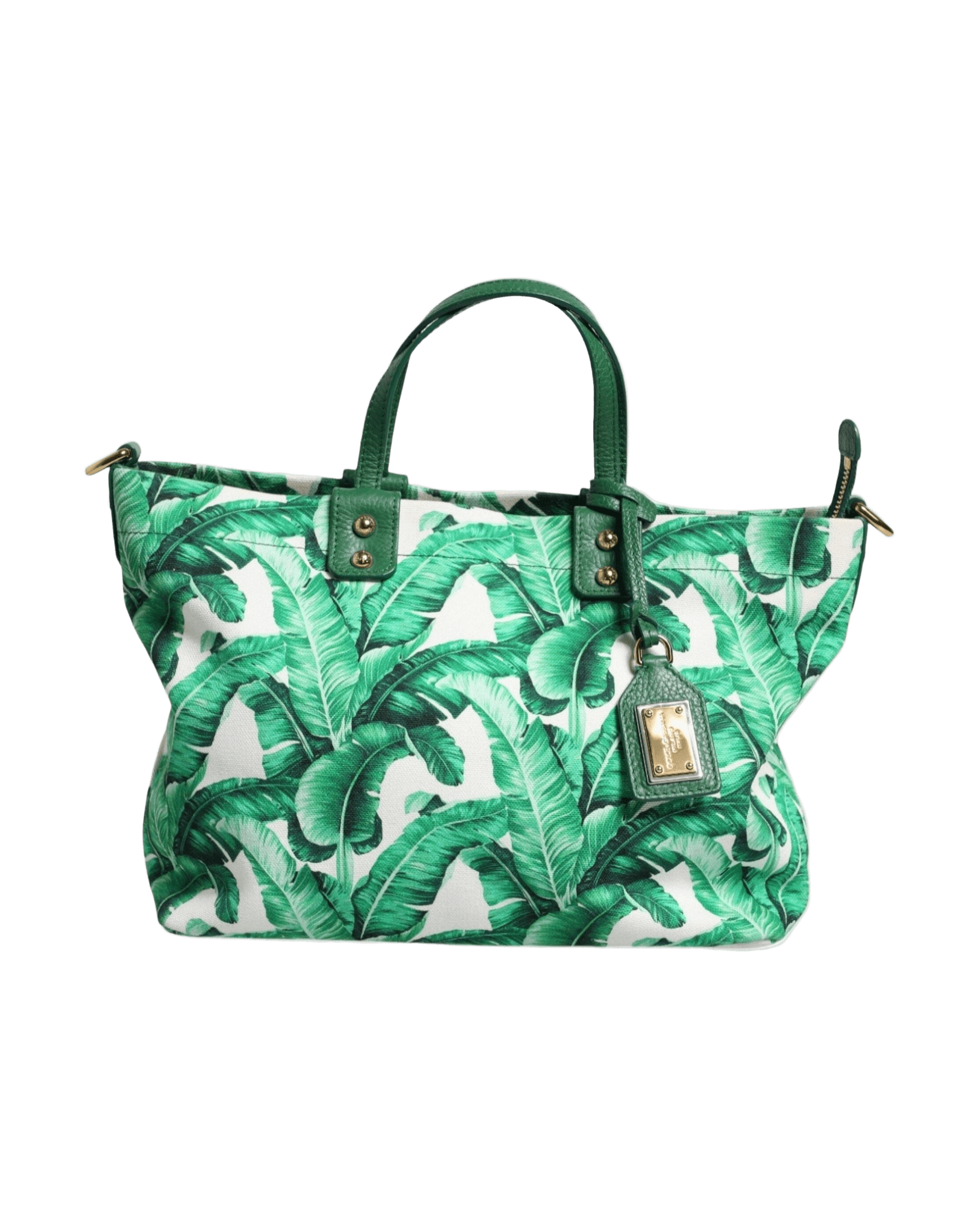 Dolce & Gabbana Canvas Botanical Garden Women Tote Green Bag Glam Steals