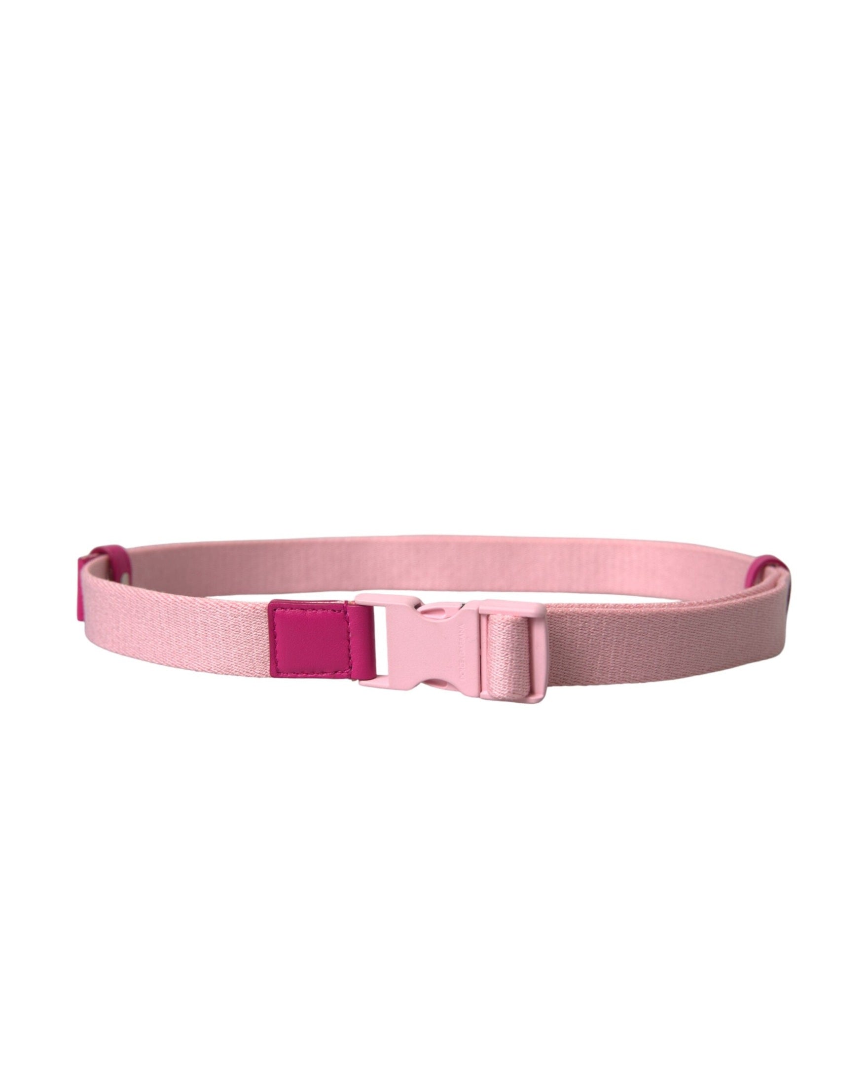 Dolce & Gabbana Canvas Stretch Plastic Buckle Women Pink Belt Glam Steals