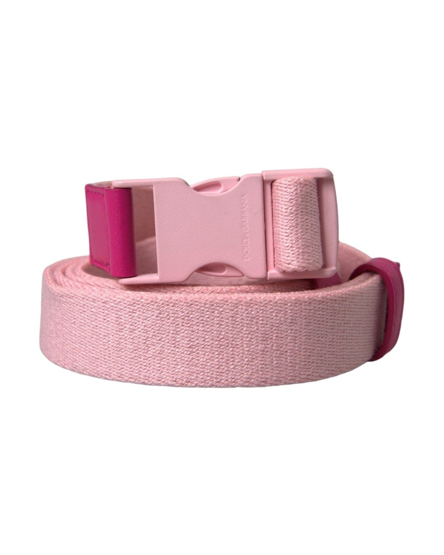 Dolce & Gabbana Canvas Stretch Plastic Buckle Women Pink Belt Glam Steals