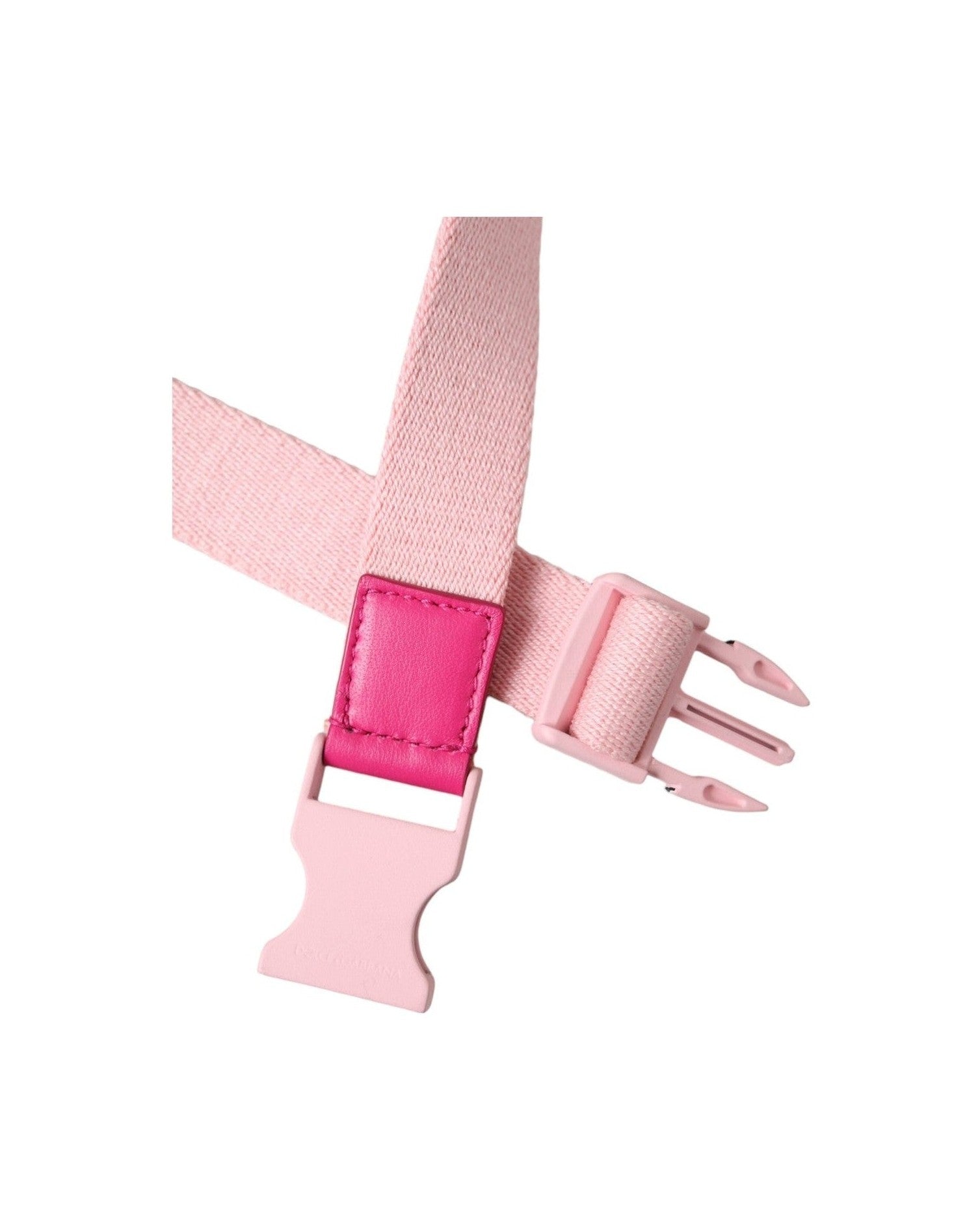 Dolce & Gabbana Canvas Stretch Plastic Buckle Women Pink Belt Glam Steals