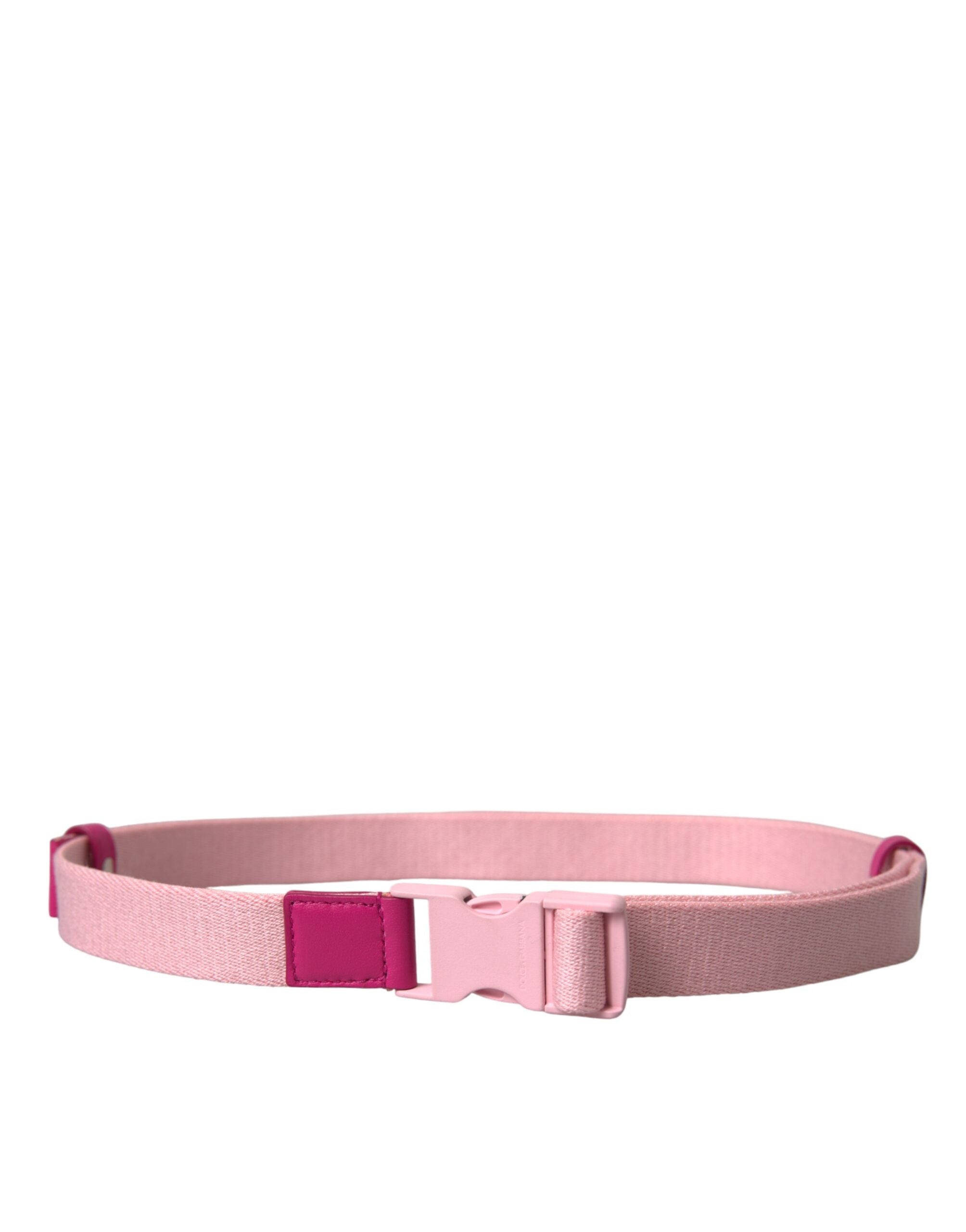Dolce & Gabbana Canvas Stretch Plastic Buckle Women Pink Belt Glam Steals