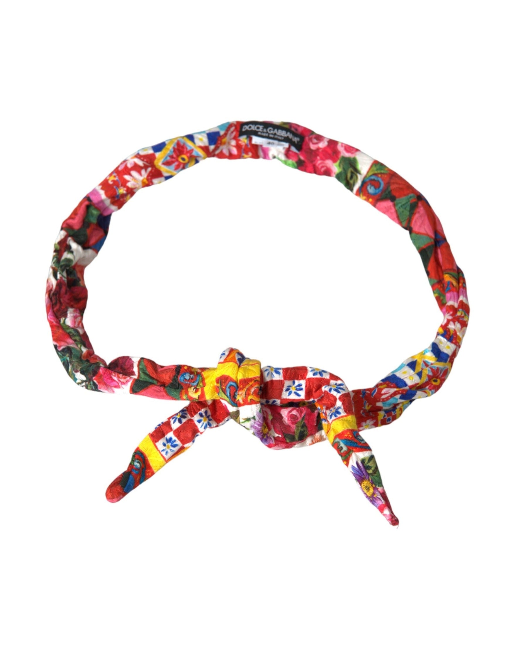 Dolce & Gabbana Carretto Print Waist Multicolor Belt Glam Steals