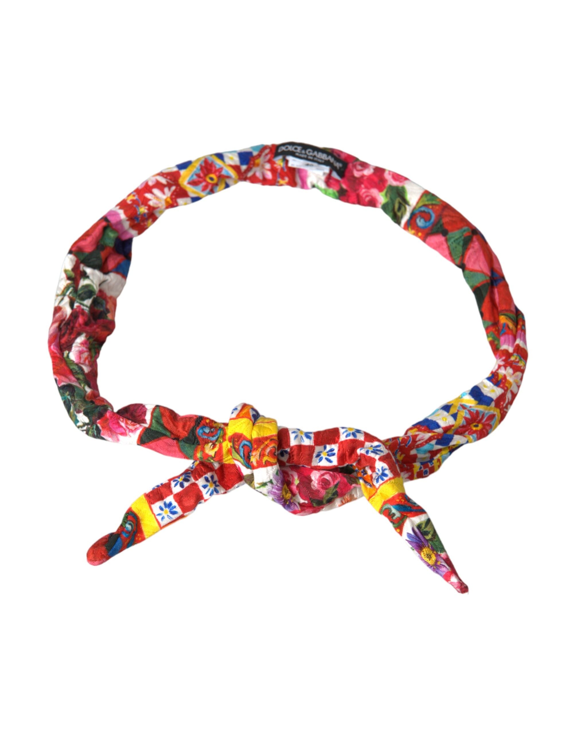 Dolce & Gabbana Carretto Print Waist Multicolor Belt Glam Steals