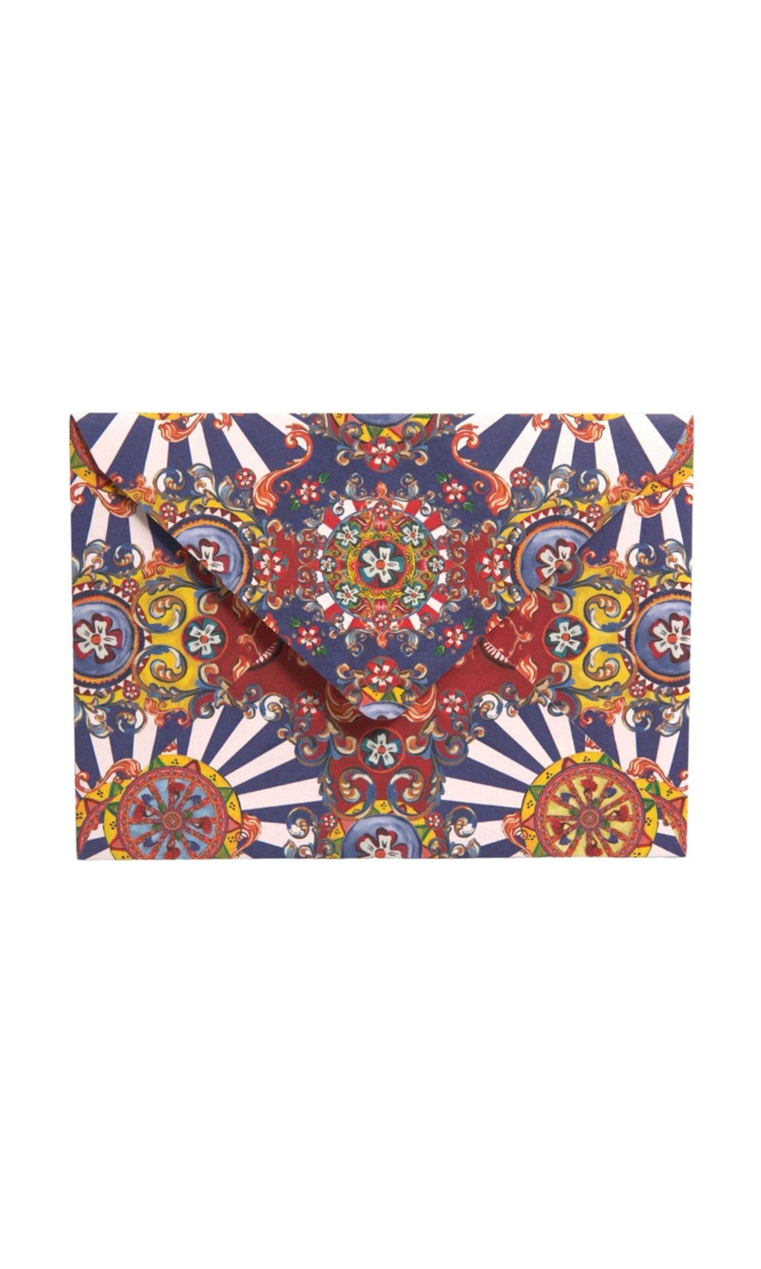 Dolce & Gabbana Carretto Siciliano Envelope Post Card Multicolor Holder Glam Steals