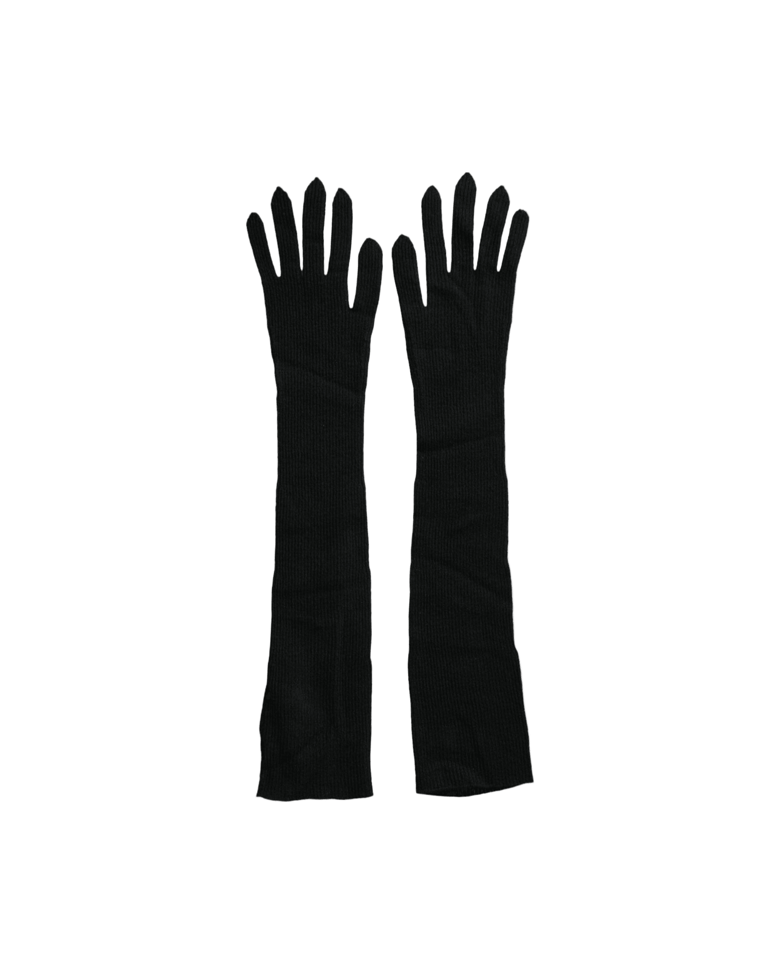 Dolce & Gabbana Cashmere Knitted Elbow Length Black Gloves Glam Steals