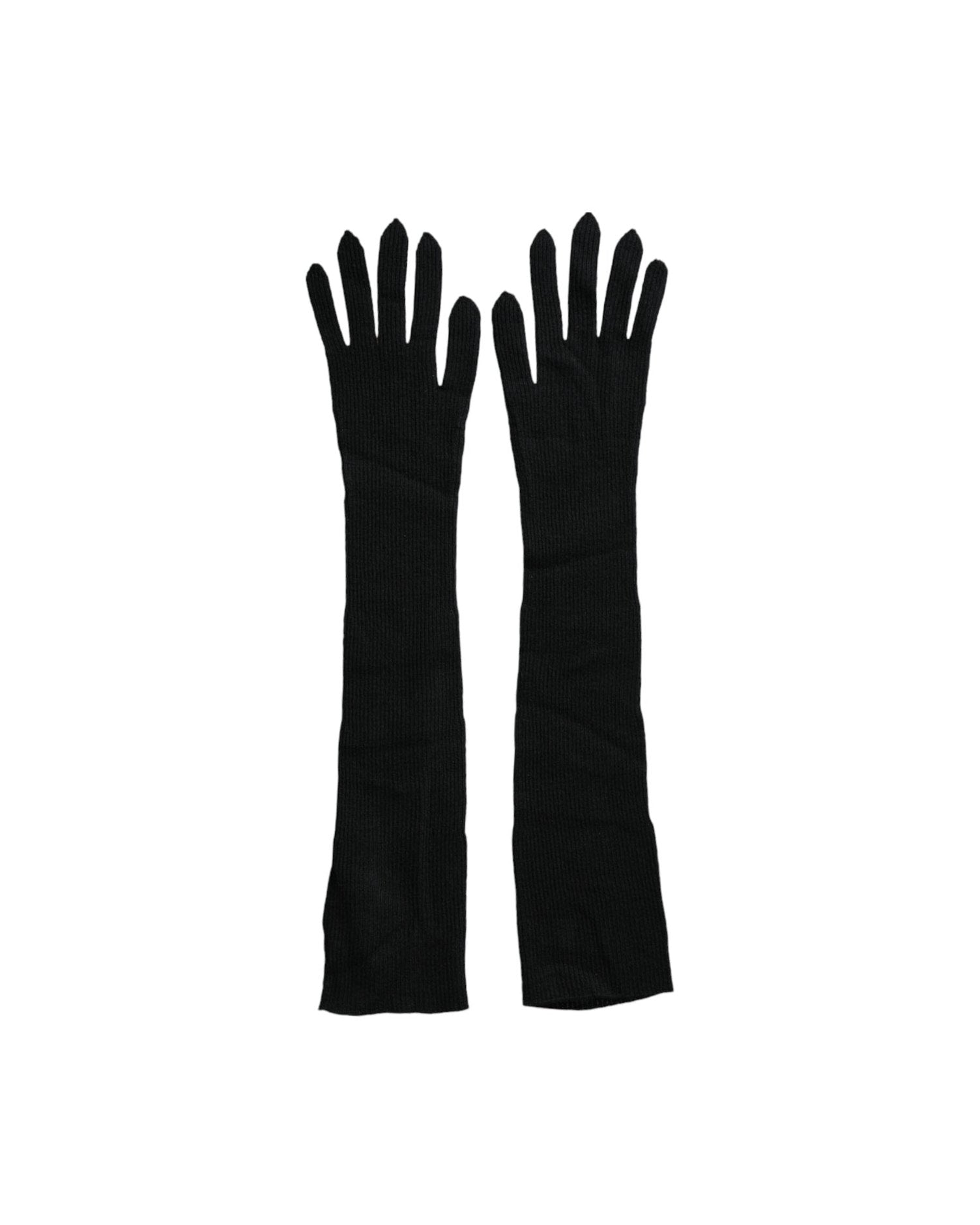 Dolce & Gabbana Cashmere Knitted Elbow Length Black Gloves Glam Steals