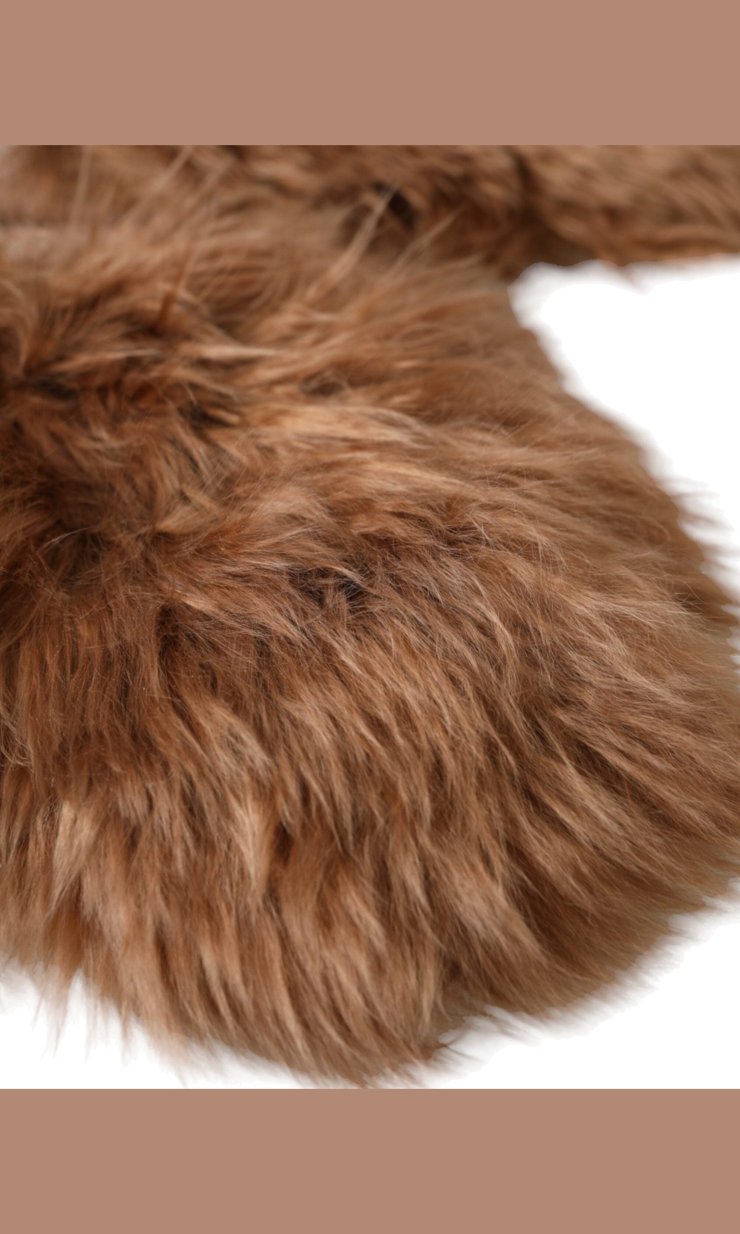 Dolce & Gabbana Cashmere Knitted Fur Mid Arm Mitten Brown Gloves Glam Steals