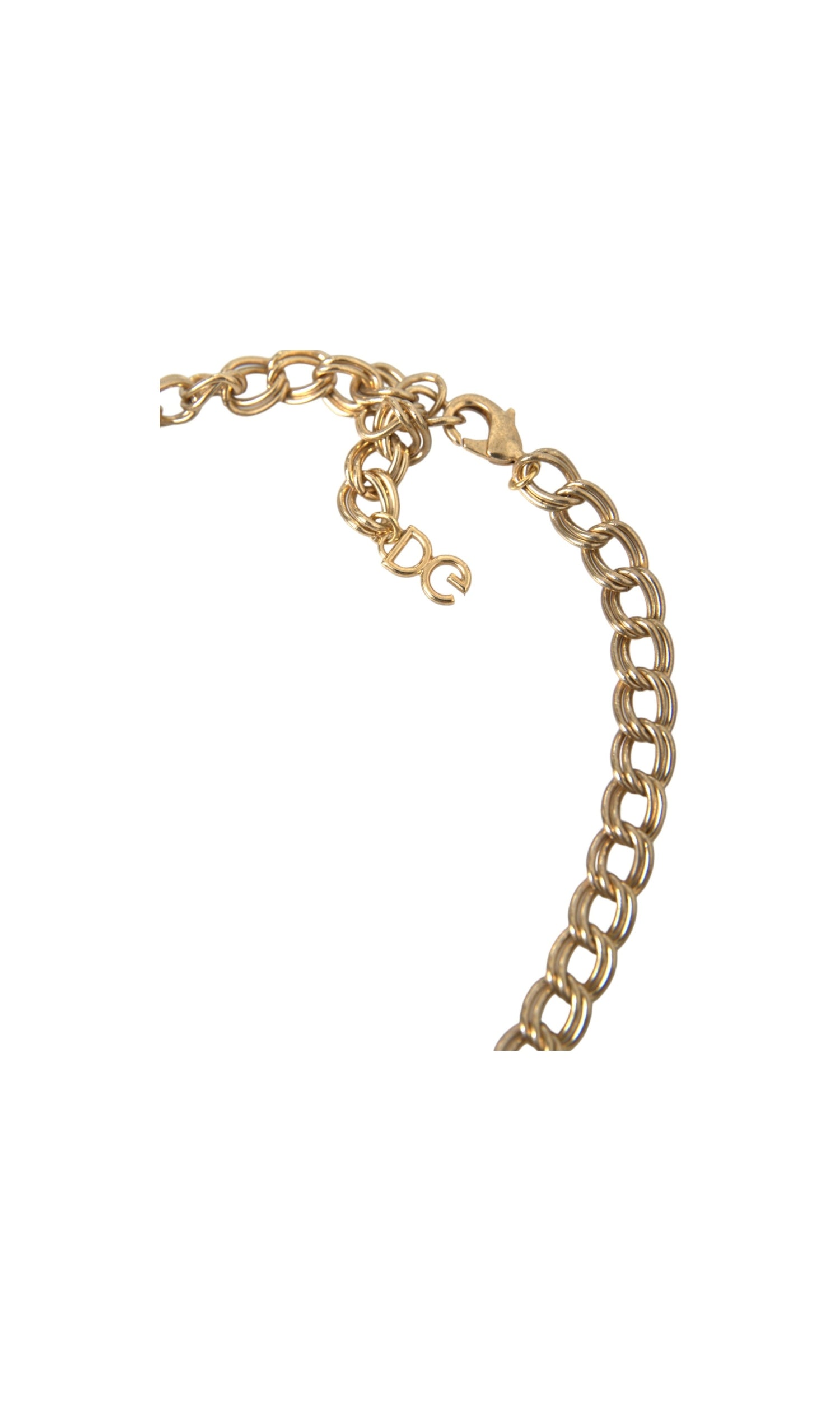 Dolce & Gabbana Chain Rose Cross Strawberry Star Pendant Gold Necklace Glam Steals