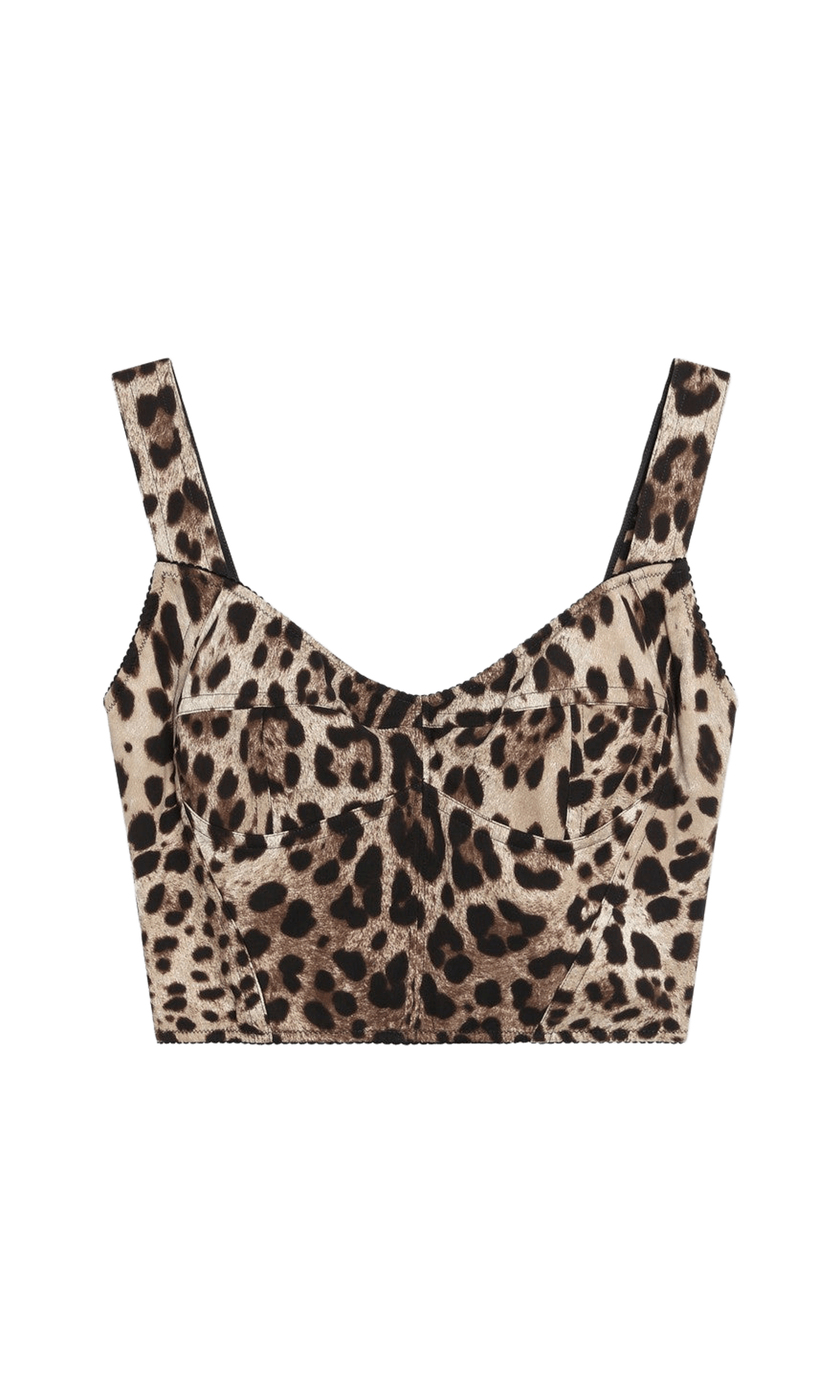 Dolce & Gabbana Charmeuse Bustier with Leopard Print Glam Steals