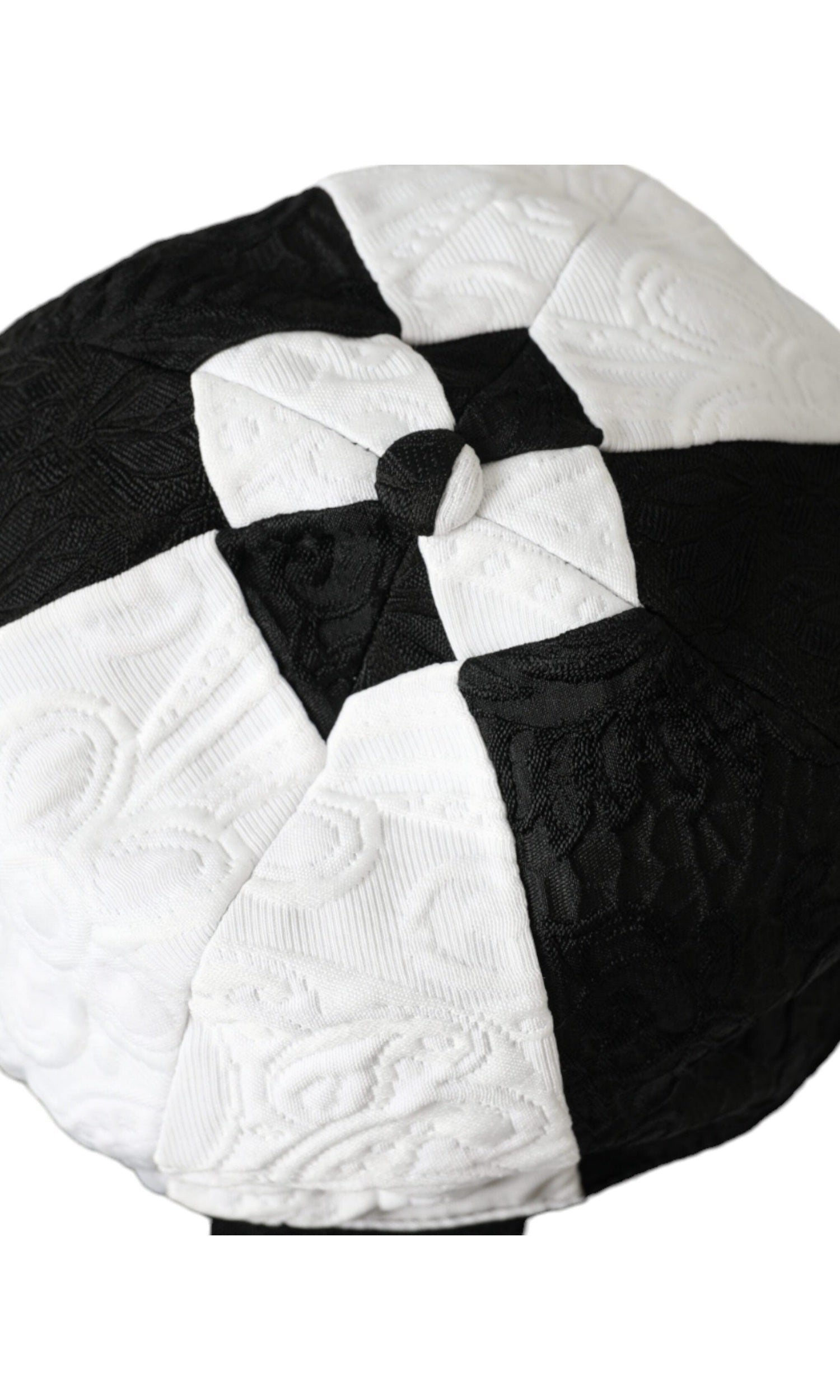 Dolce & Gabbana Checkered Wide Brim Floppy Black White Hat Glam Steals