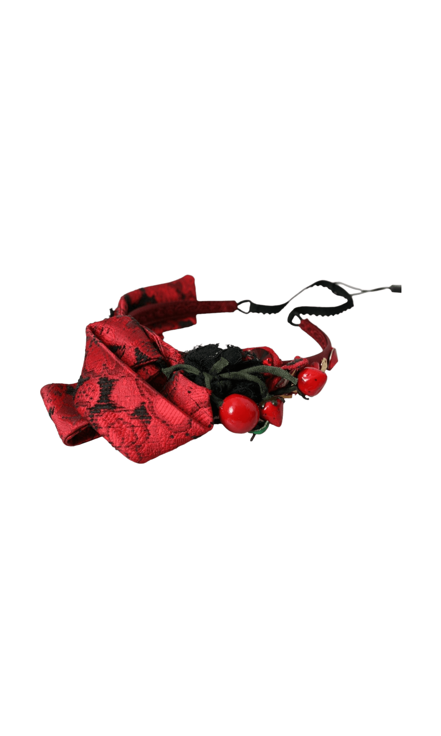 Dolce & Gabbana Cherry Sicily Embellished Women Hairband Red Diadem Glam Steals